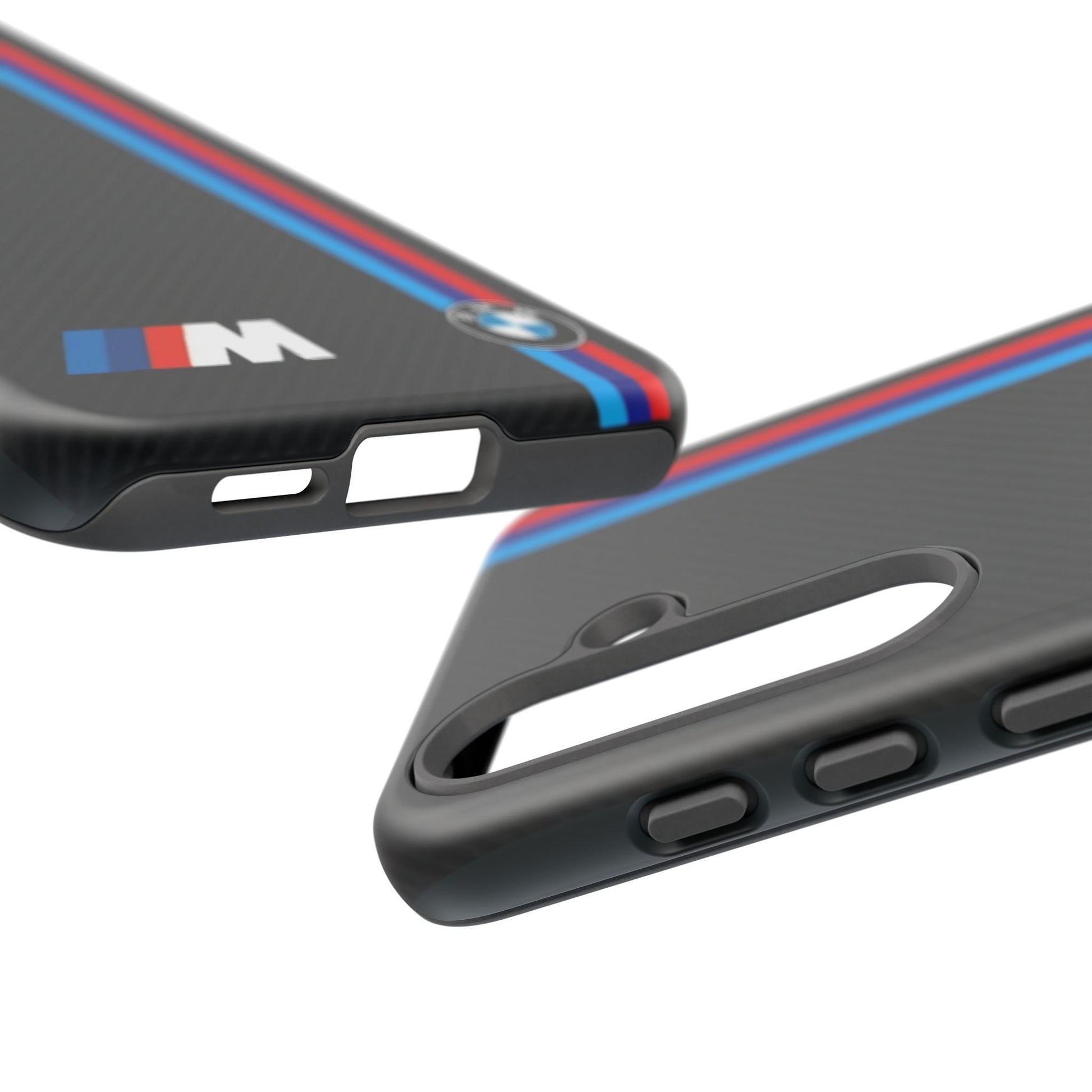 BMW M Stripes Carbon Fiber Design Tough Cases for iPhones, Samsung, and Pixel