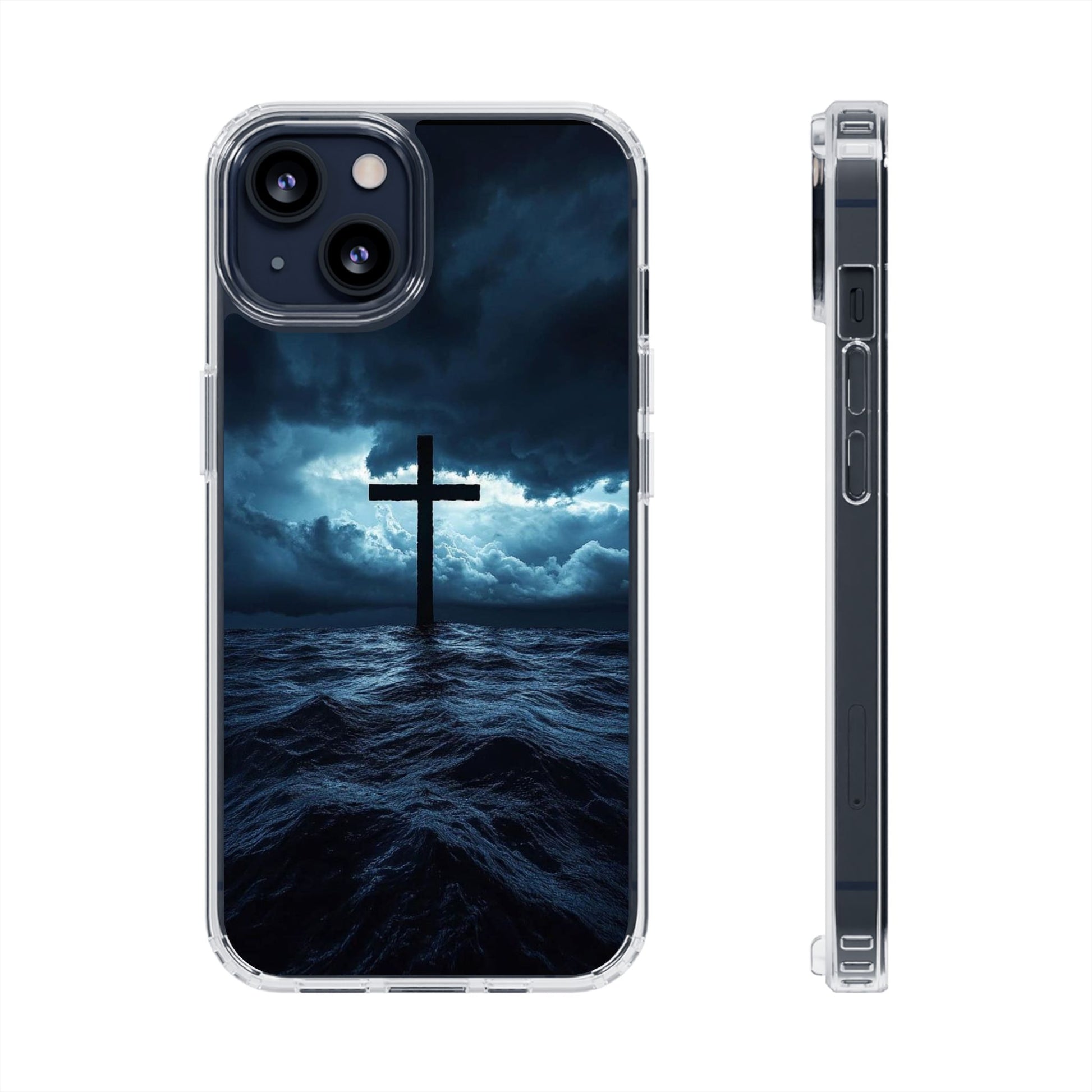 Christian Cross Storm Clear Case - Religious iPhone Samsung Cover, Faith Phone