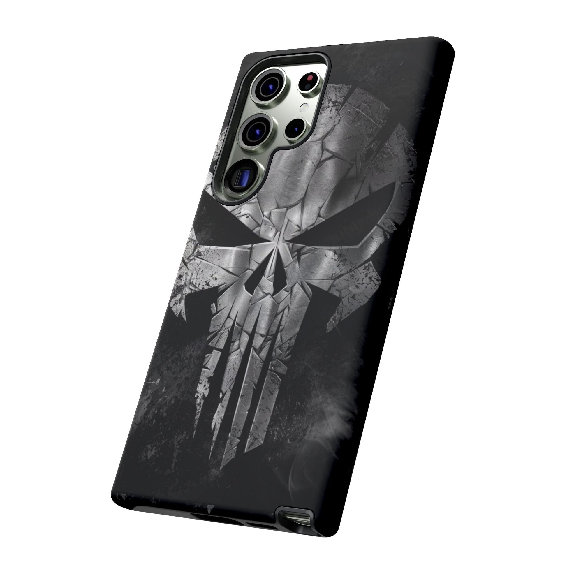 The Punisher Logo Art Tough Cases for iPhones, Samsung, and Pixel