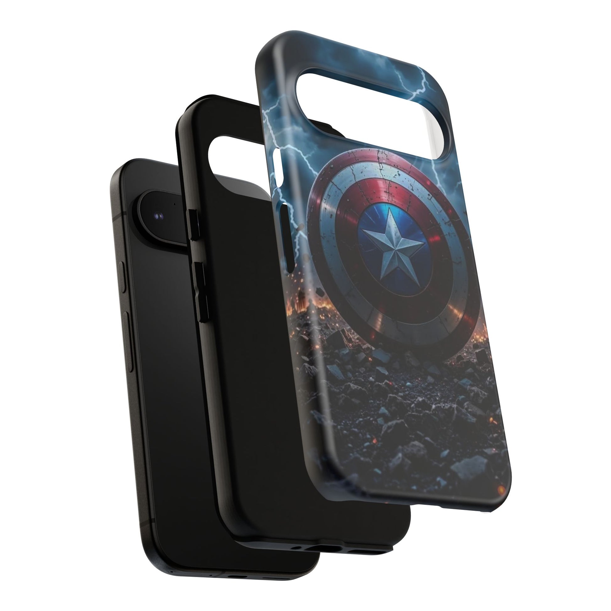 Captain America Shield Tough Cases for iPhones, Samsung, and Pixel