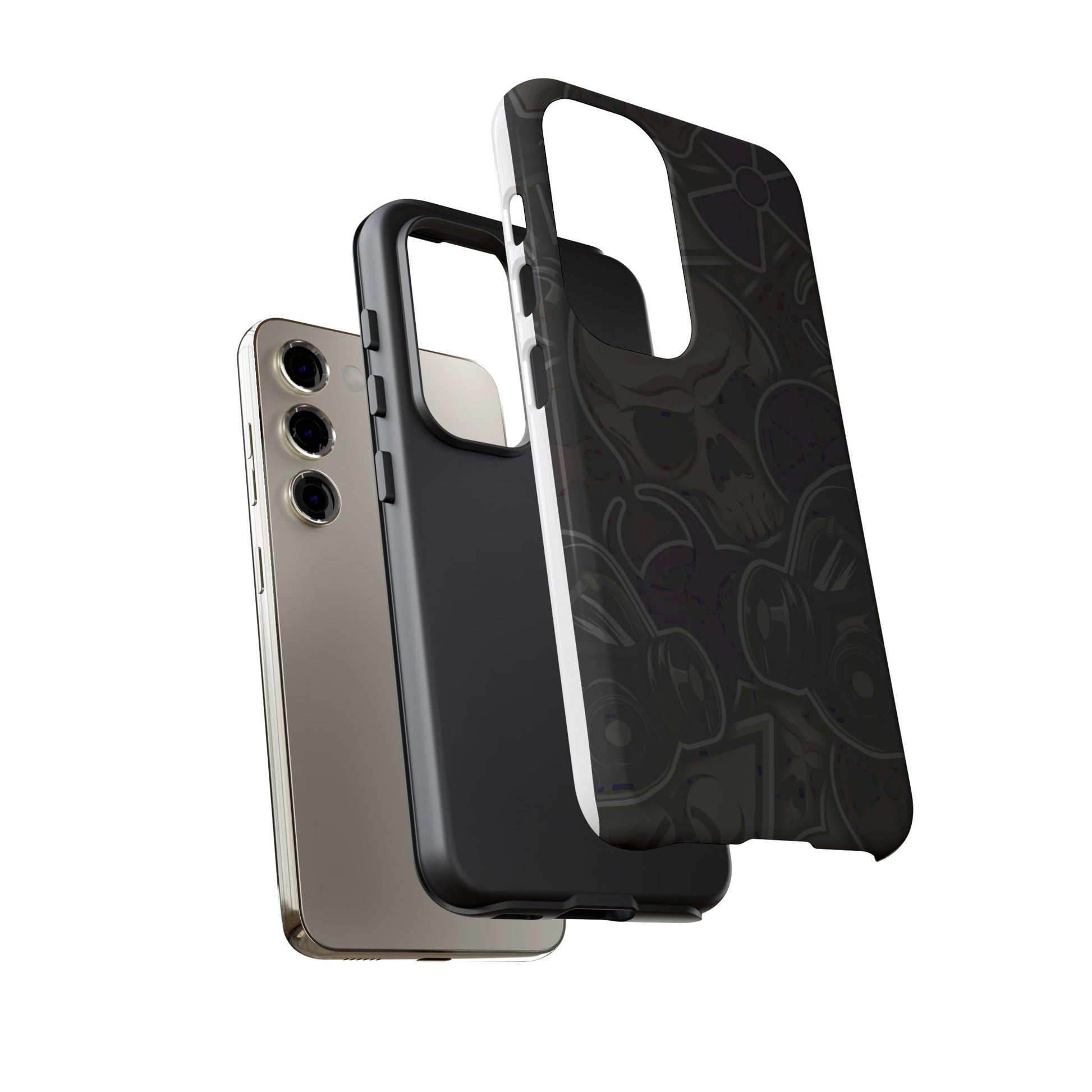 Tough Cases Phone Case, Edgy Skull Design Phone Cover, Gothic Cell Phone Shell