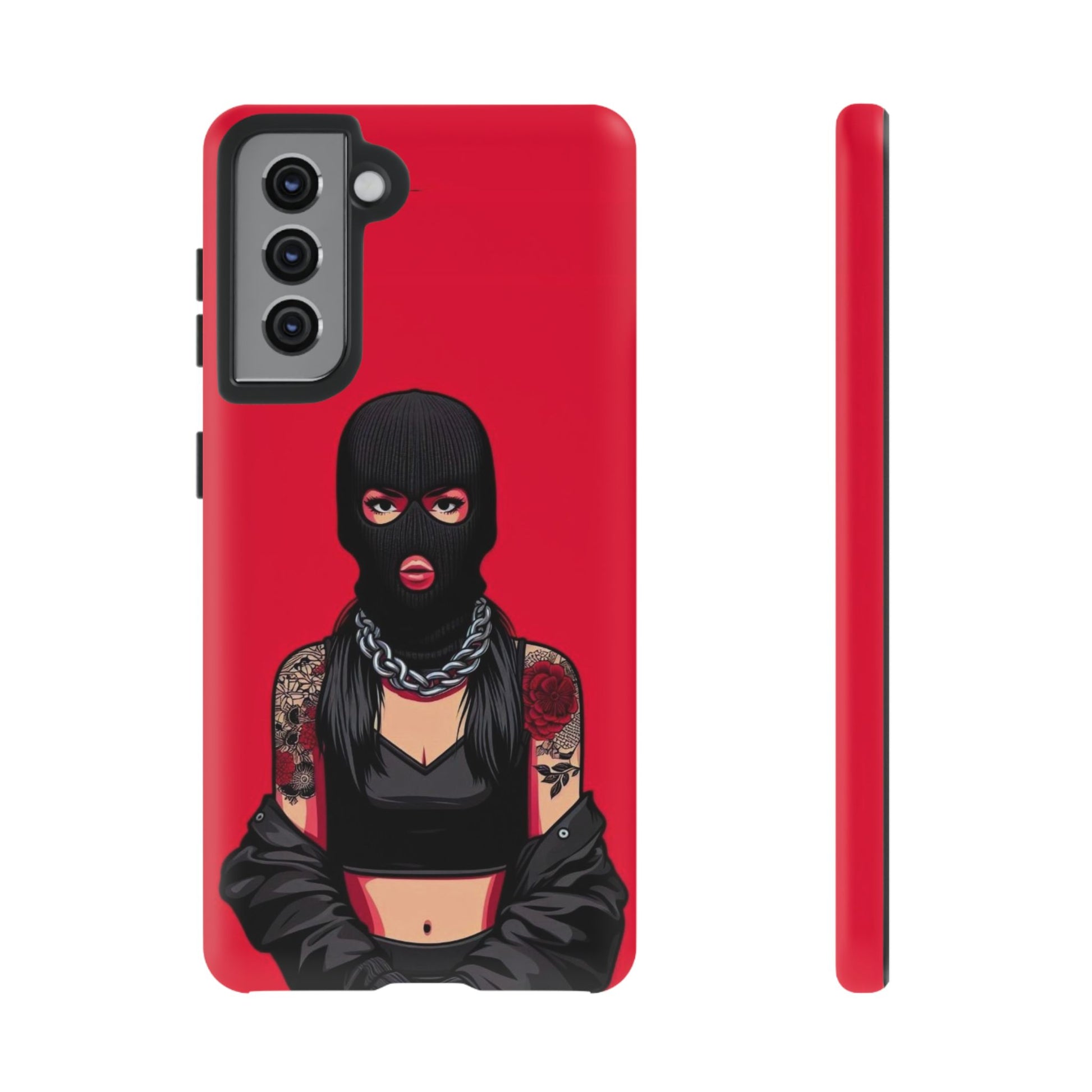 Thug Girl Red Design Tough Cases for iPhones, Samsung, and Pixel