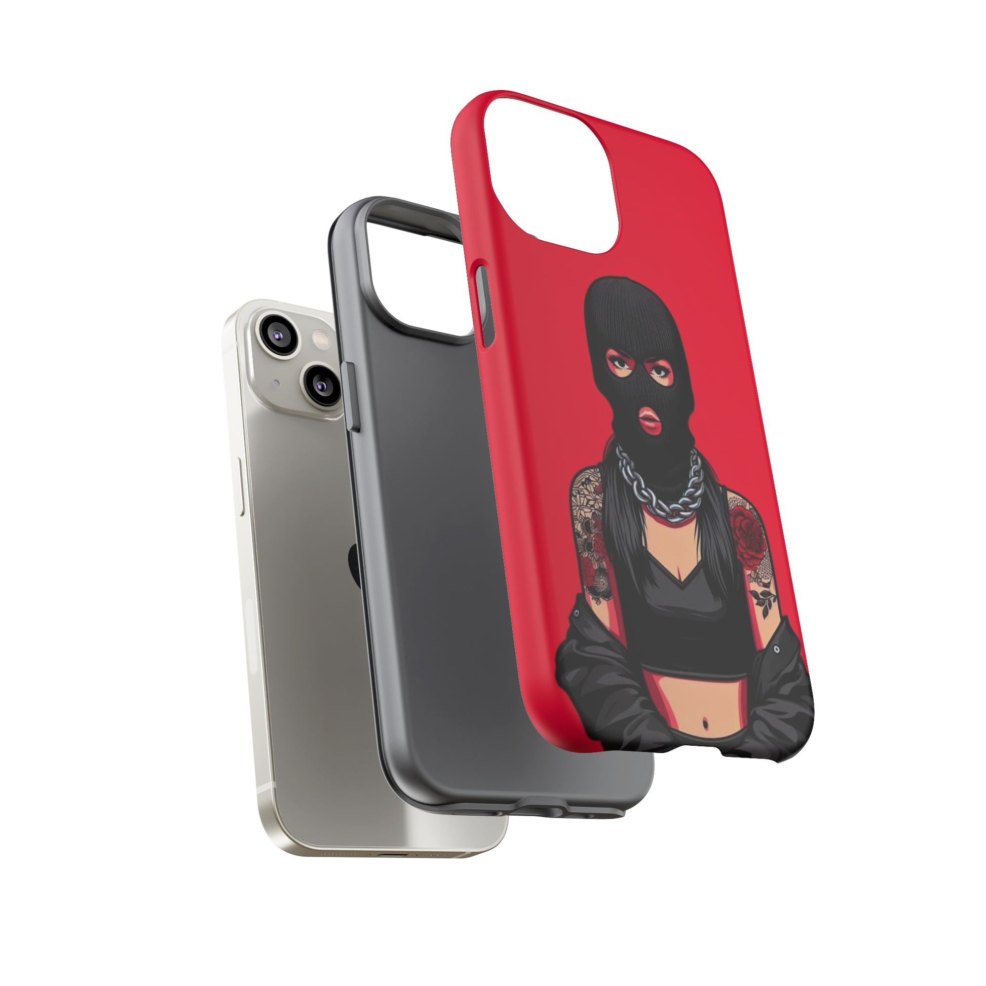 Thug Girl Red Design Tough Cases for iPhones, Samsung, and Pixel