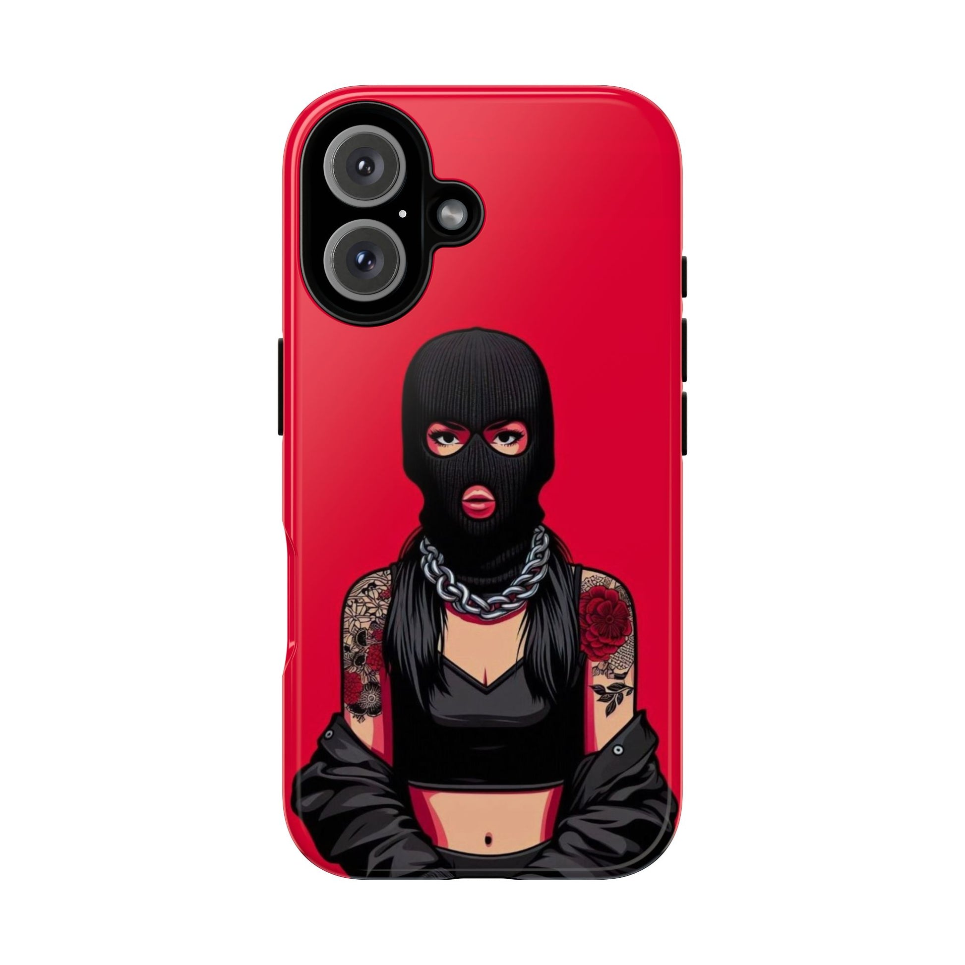 Thug Girl Red Design Tough Cases for iPhones, Samsung, and Pixel