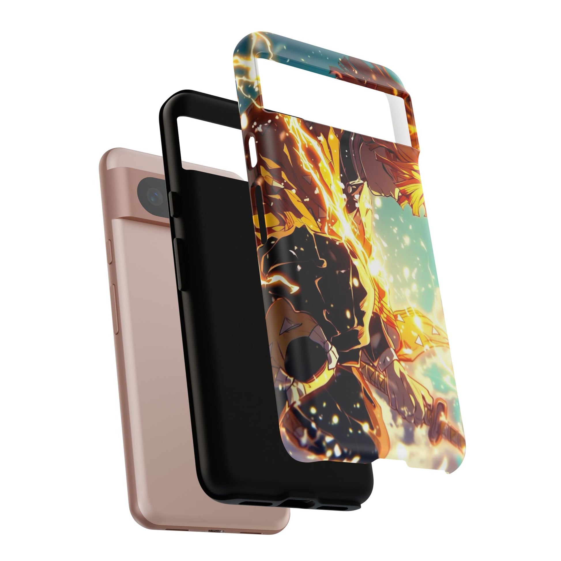Demon Slayer Zenitsu Anime Theme Phone Case, Tough Cases for iPhones, Samsung, and Pixel