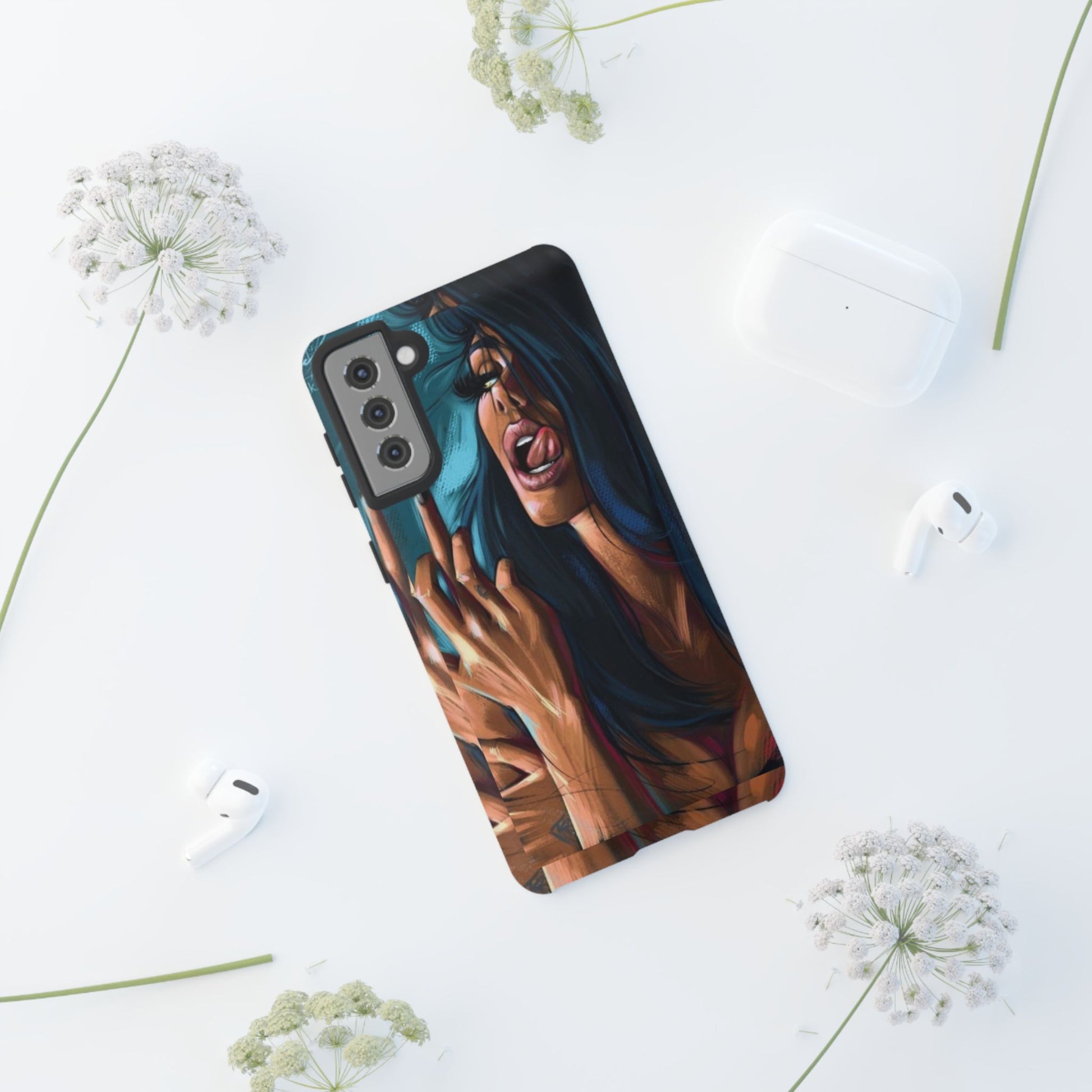 Tough Girl Theme Urban Design Cases for iPhones, Samsung, and Pixel