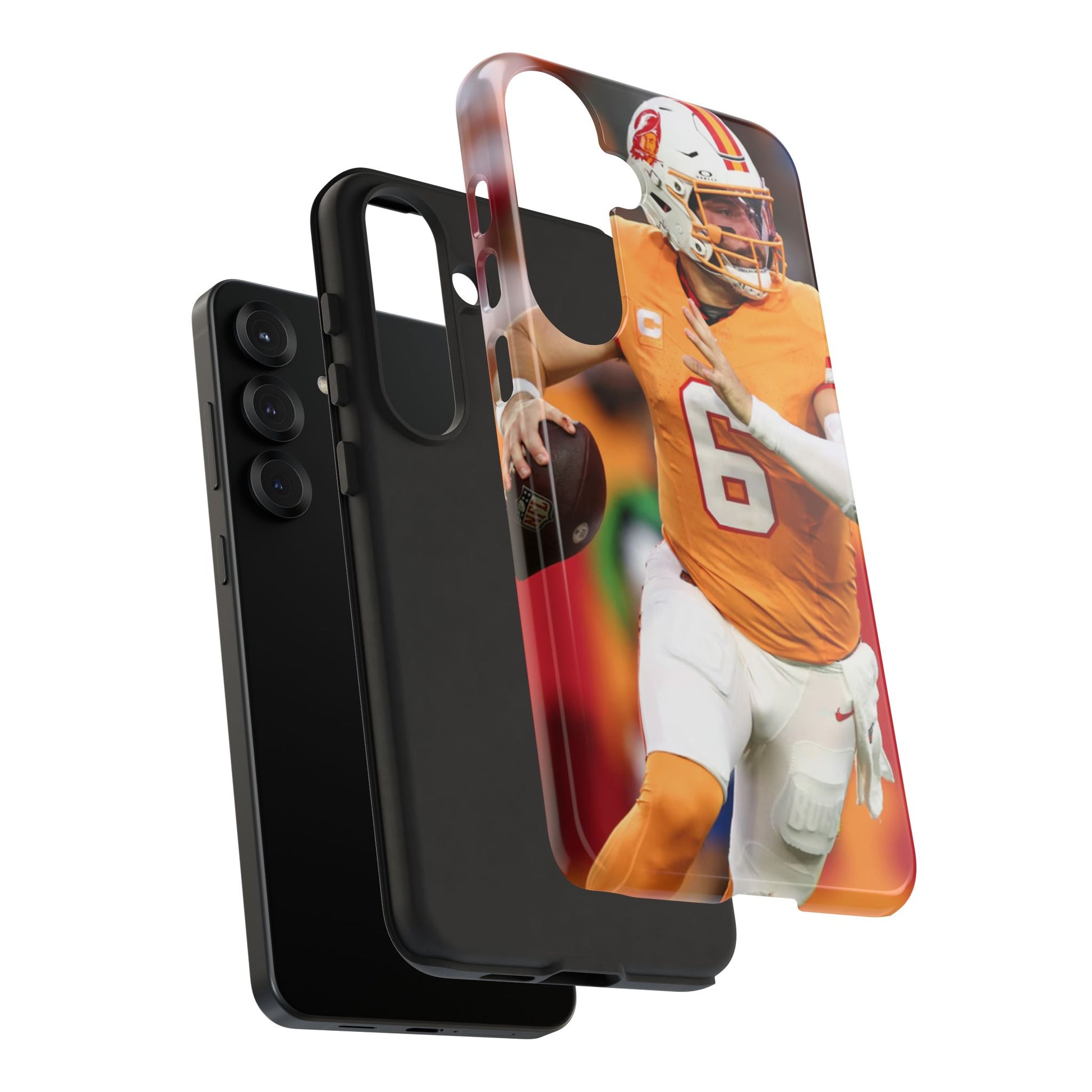 Tampa Bay Buccaneers Baker Mayfield Football Tough Cases for iPhones, Samsung, and Pixel