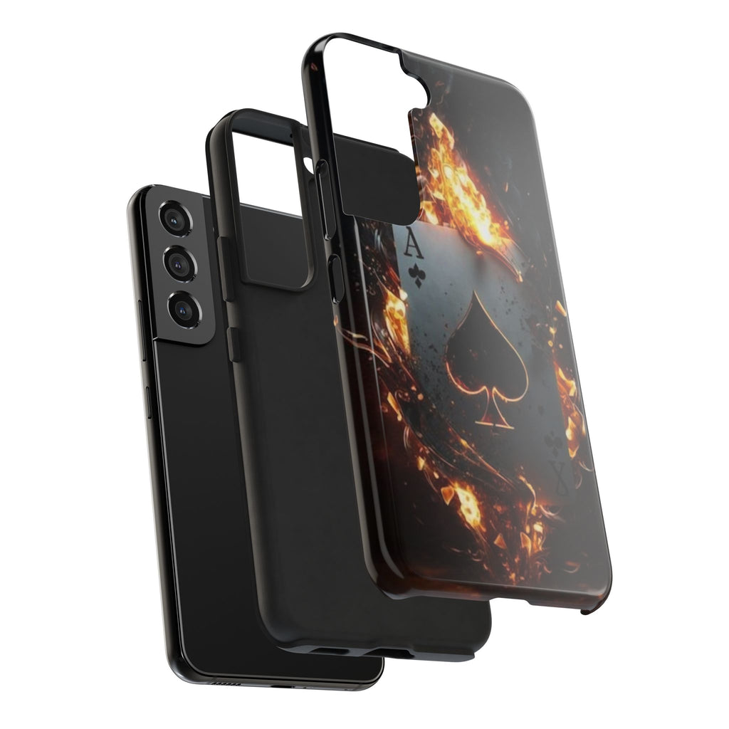 Flaming Ace Card Casino Themed Phone Cases for Iphones & Samsung Phones