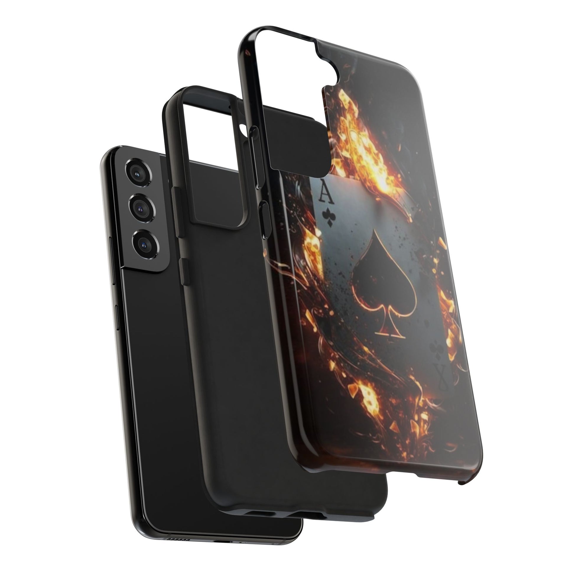 Flaming Ace Card Casino Themed Phone Cases for Iphones & Samsung Phones