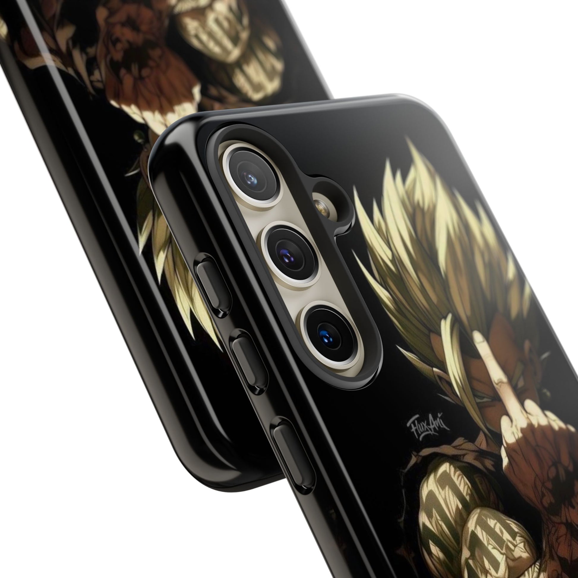 Middle Finger SS Goku Dragon Ball Z Tough Cases for iPhones, Samsung, and Pixel