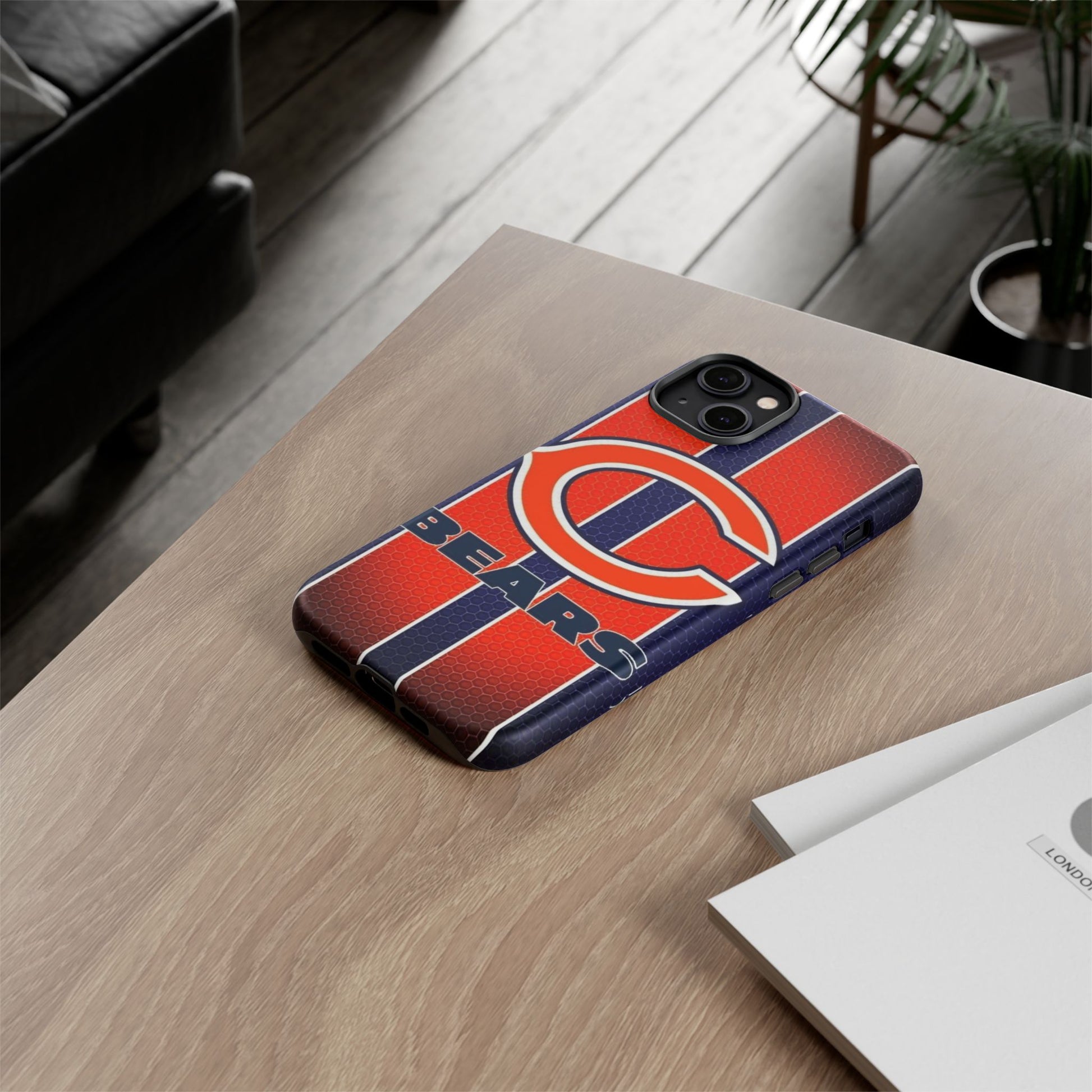 Chicago Bears Stripes Football Phone Case, Tough Cases for iPhones, Samsung, and Pixel