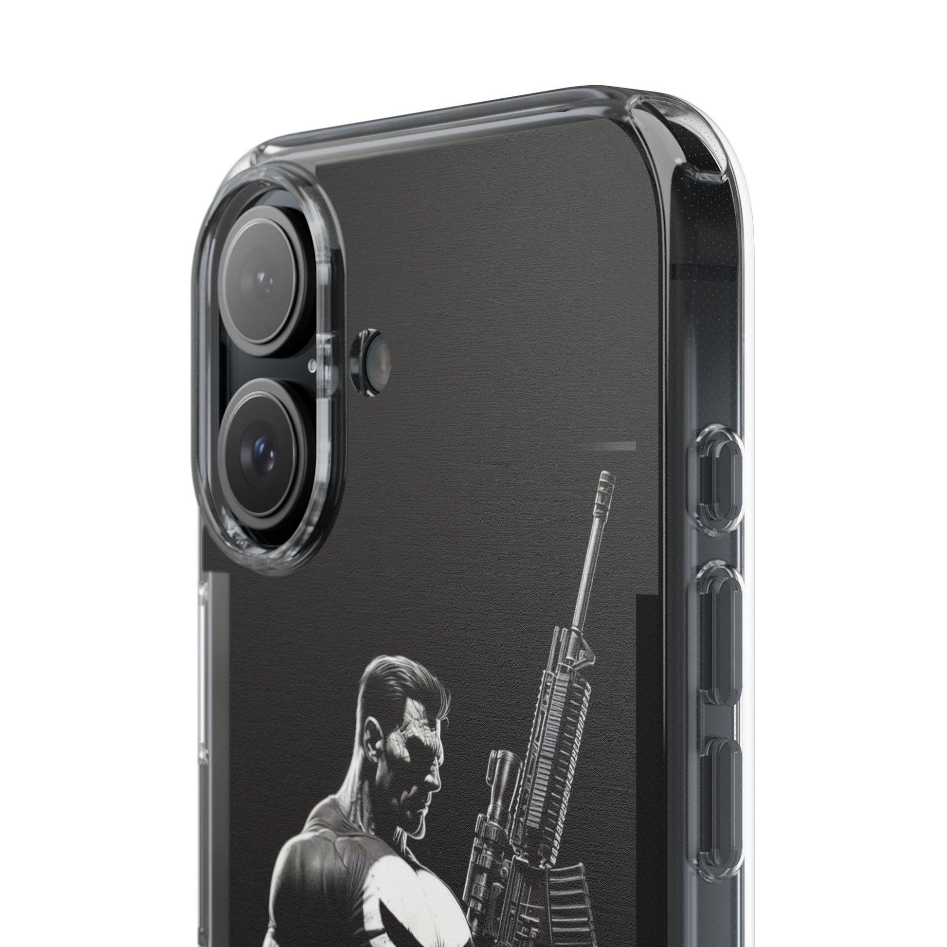 Phone Case, Comic book Inspired Design Punisher, Clear Phone Cover, Funny
