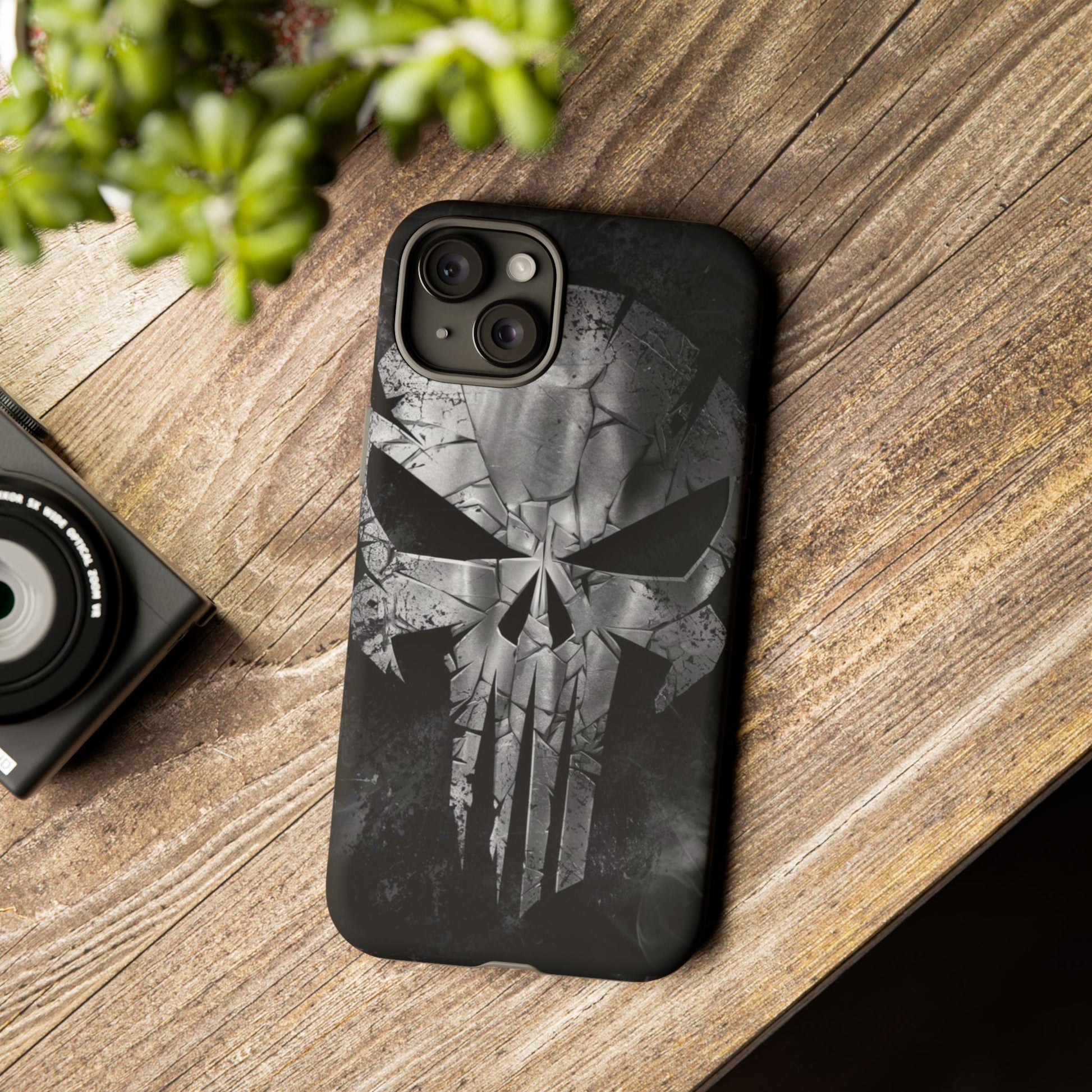 The Punisher Logo Art Tough Cases for iPhones, Samsung, and Pixel