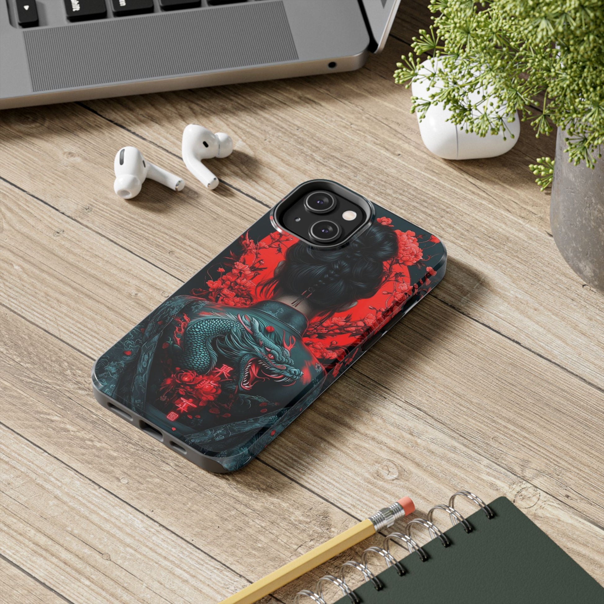 Dragon Geisha Japanese Design Phone Cases for iPhone & Samsung Galaxy Phones