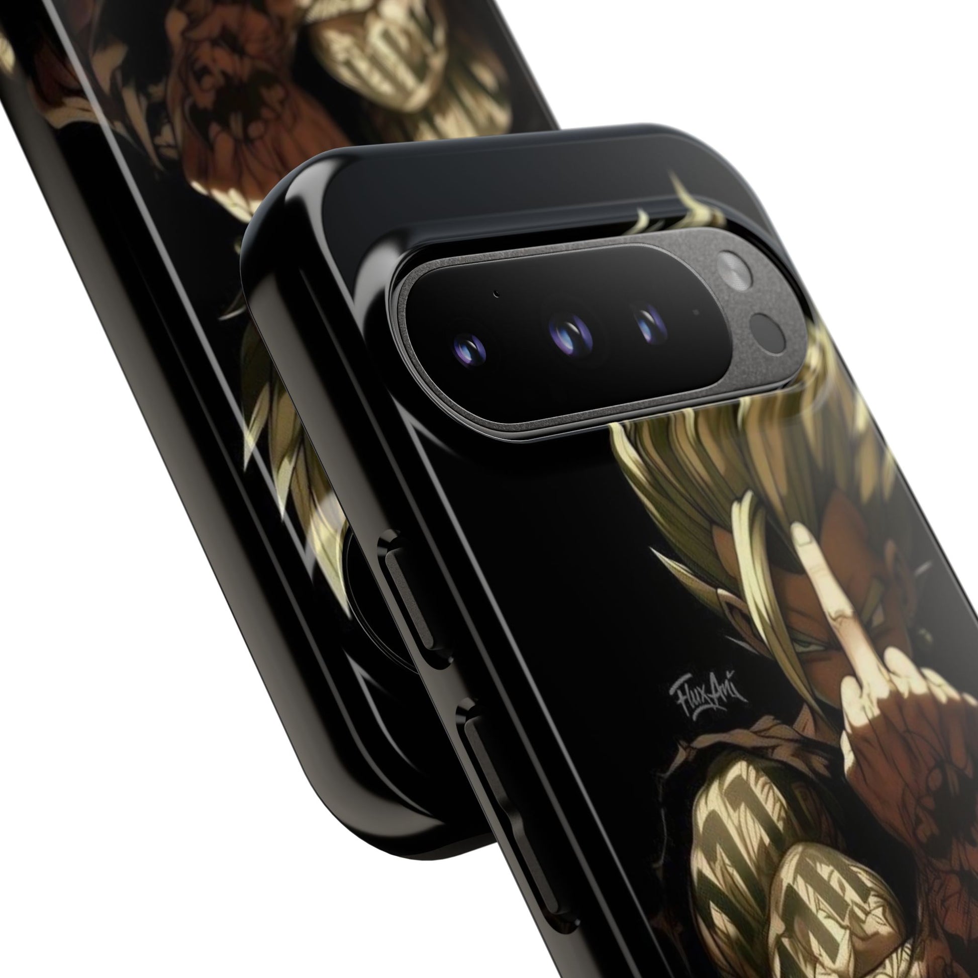 Middle Finger SS Goku Dragon Ball Z Tough Cases for iPhones, Samsung, and Pixel