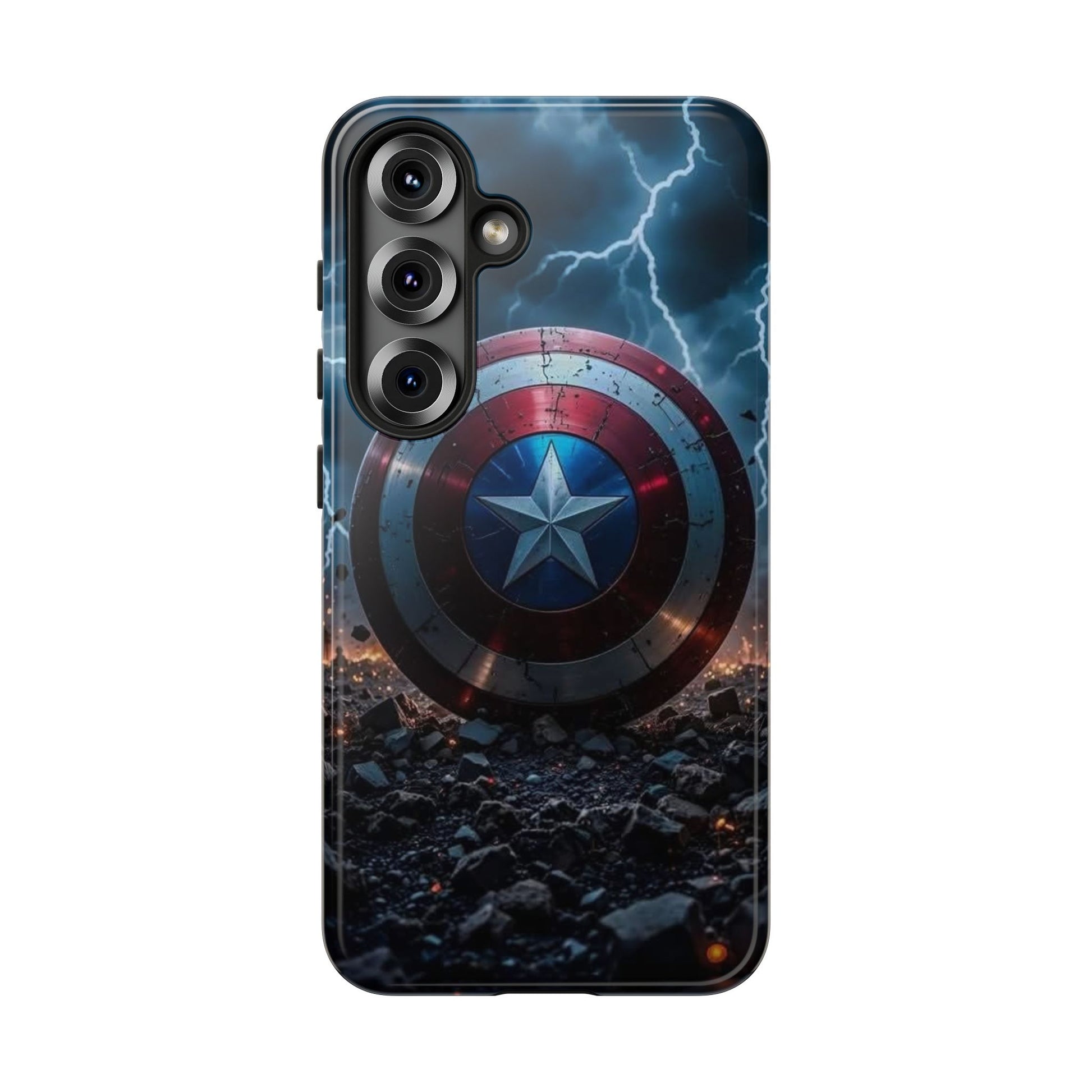 Captain America Shield Tough Cases for iPhones, Samsung, and Pixel