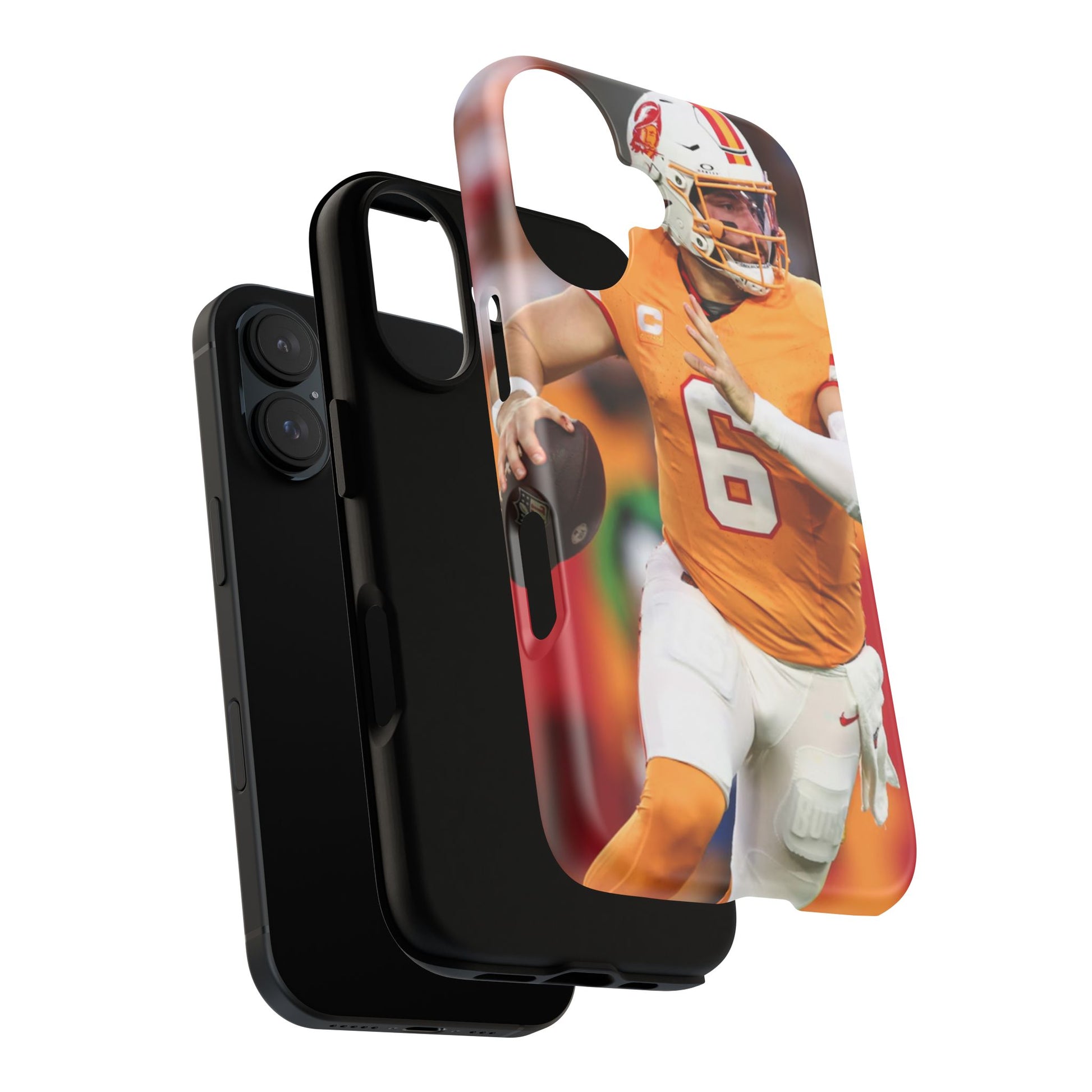 Tampa Bay Buccaneers Baker Mayfield Football Tough Cases for iPhones, Samsung, and Pixel