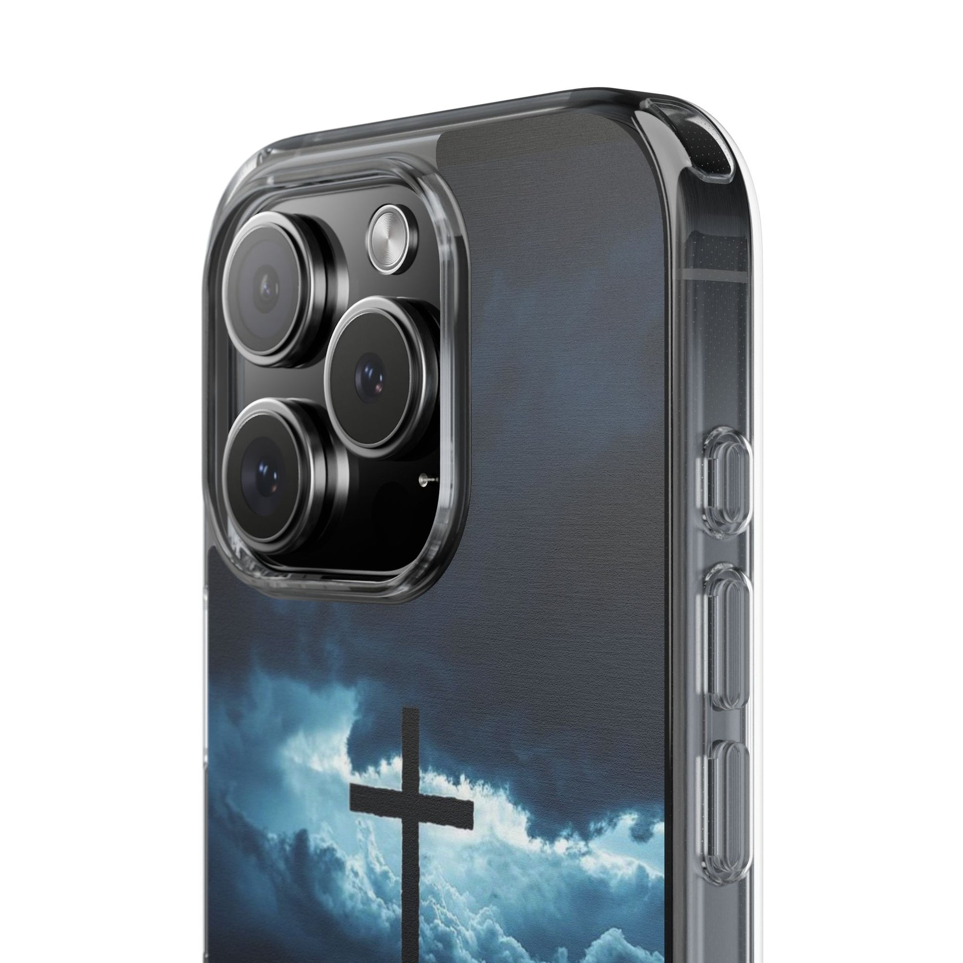Christian Cross Storm Clear Case - Religious iPhone Samsung Cover, Faith Phone