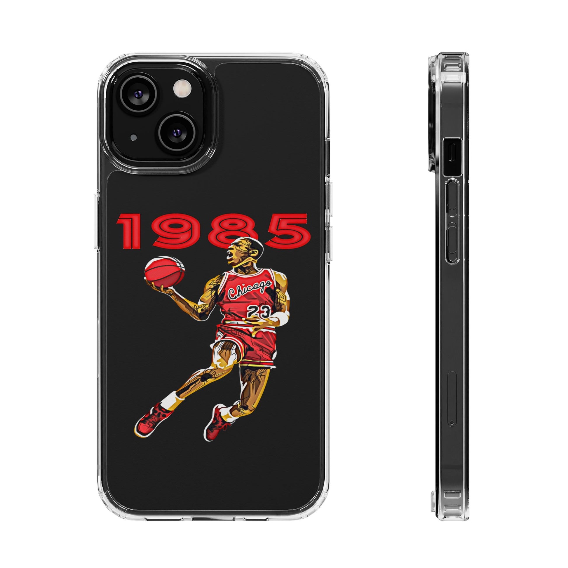 1985 Jordan Slam Dunk themed Basketball Inspired design Clear Phone Cases