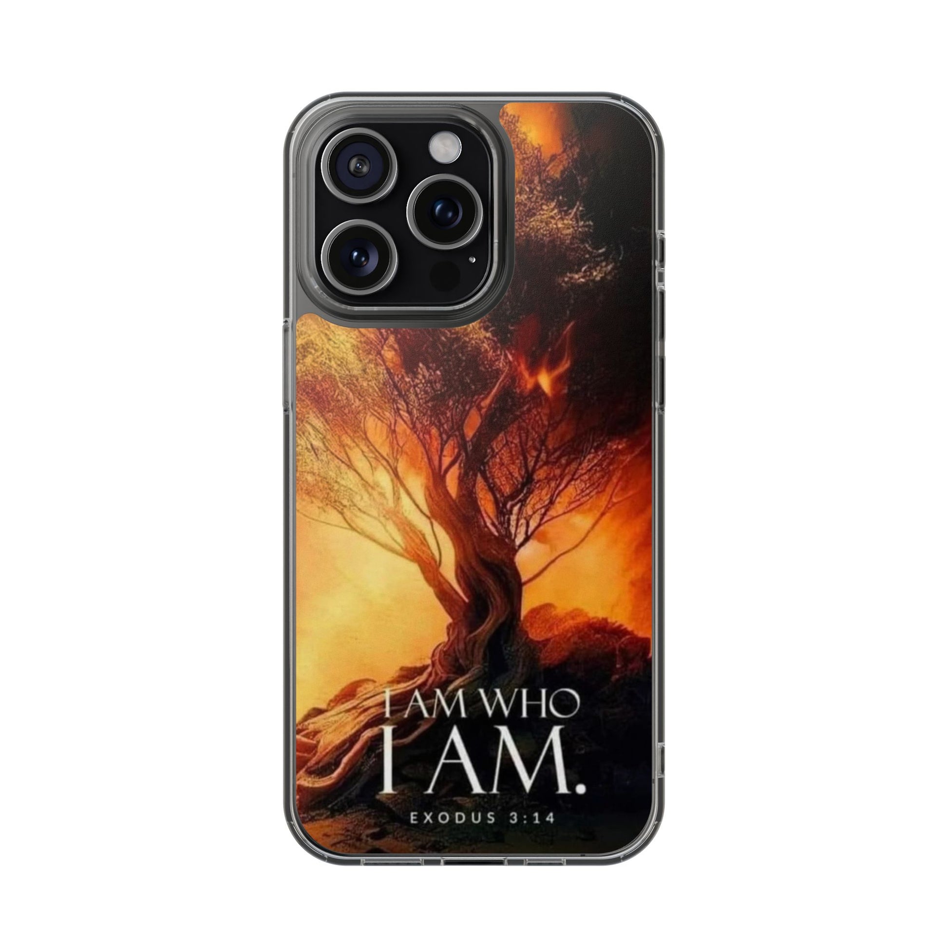 Phone Case, I Am Who I Am Bible Verse Clear Case for Iphone Samsung, Religious
