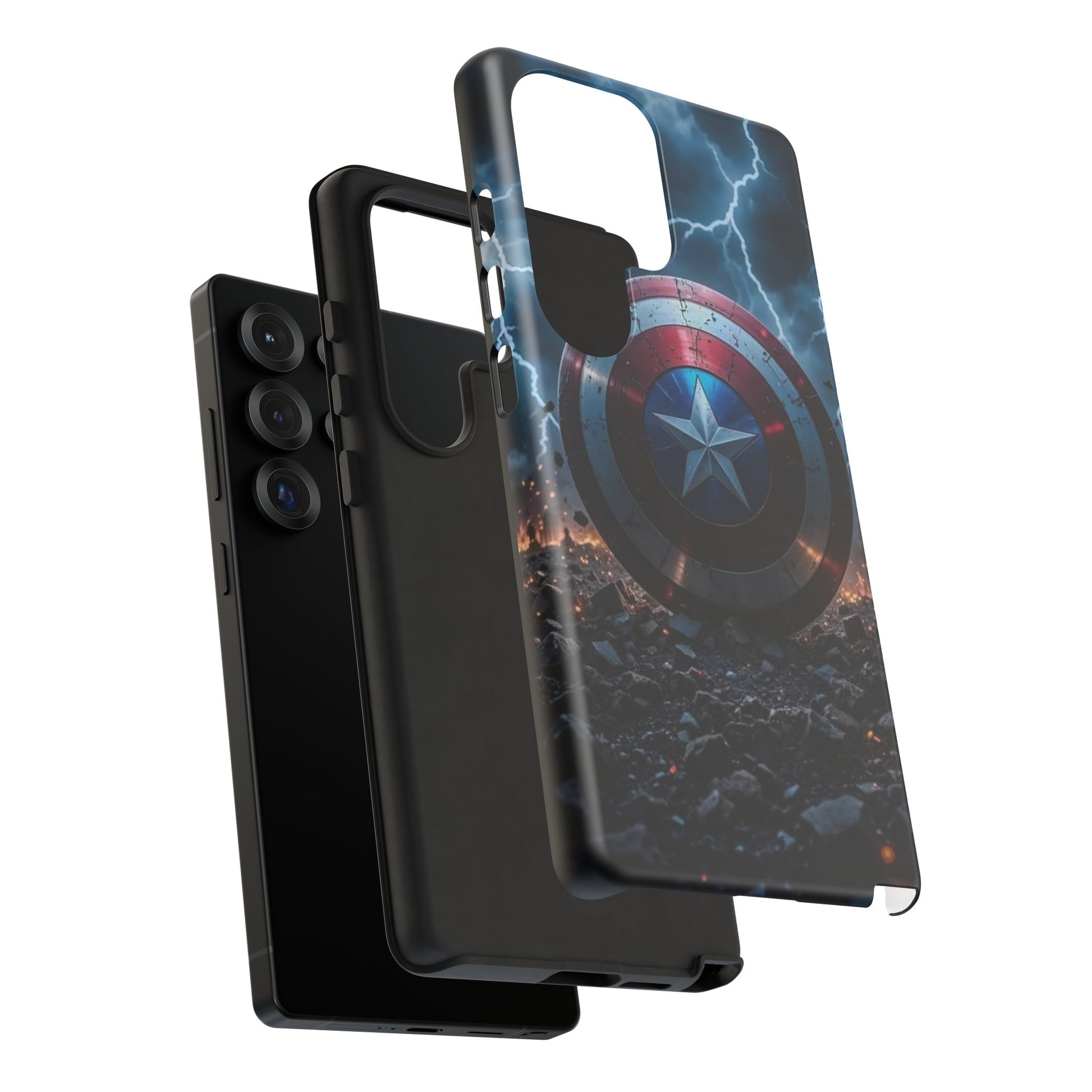 Captain America Shield Tough Cases for iPhones, Samsung, and Pixel