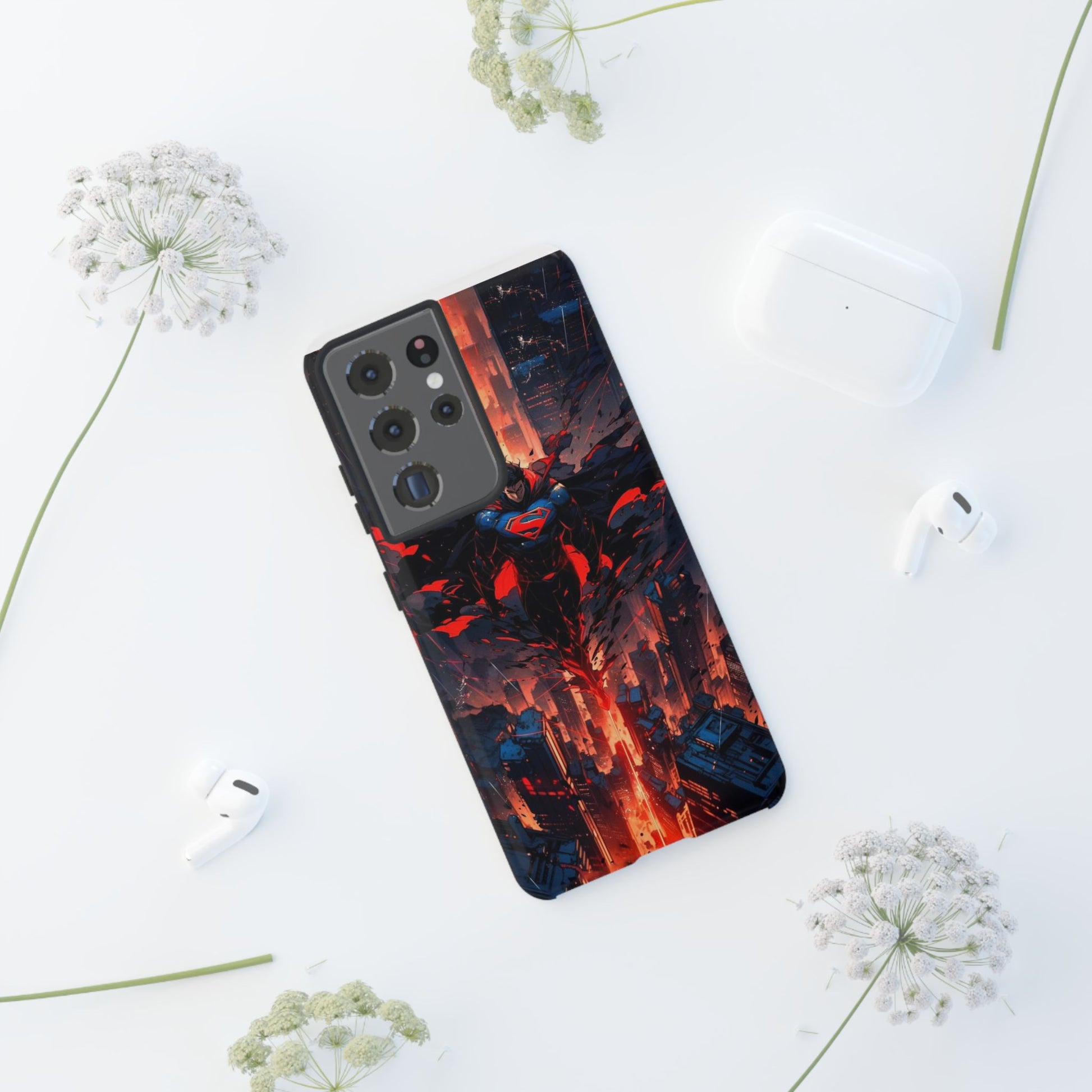 Anime Superman Tough Cases for iPhones, Samsung, and Pixel
