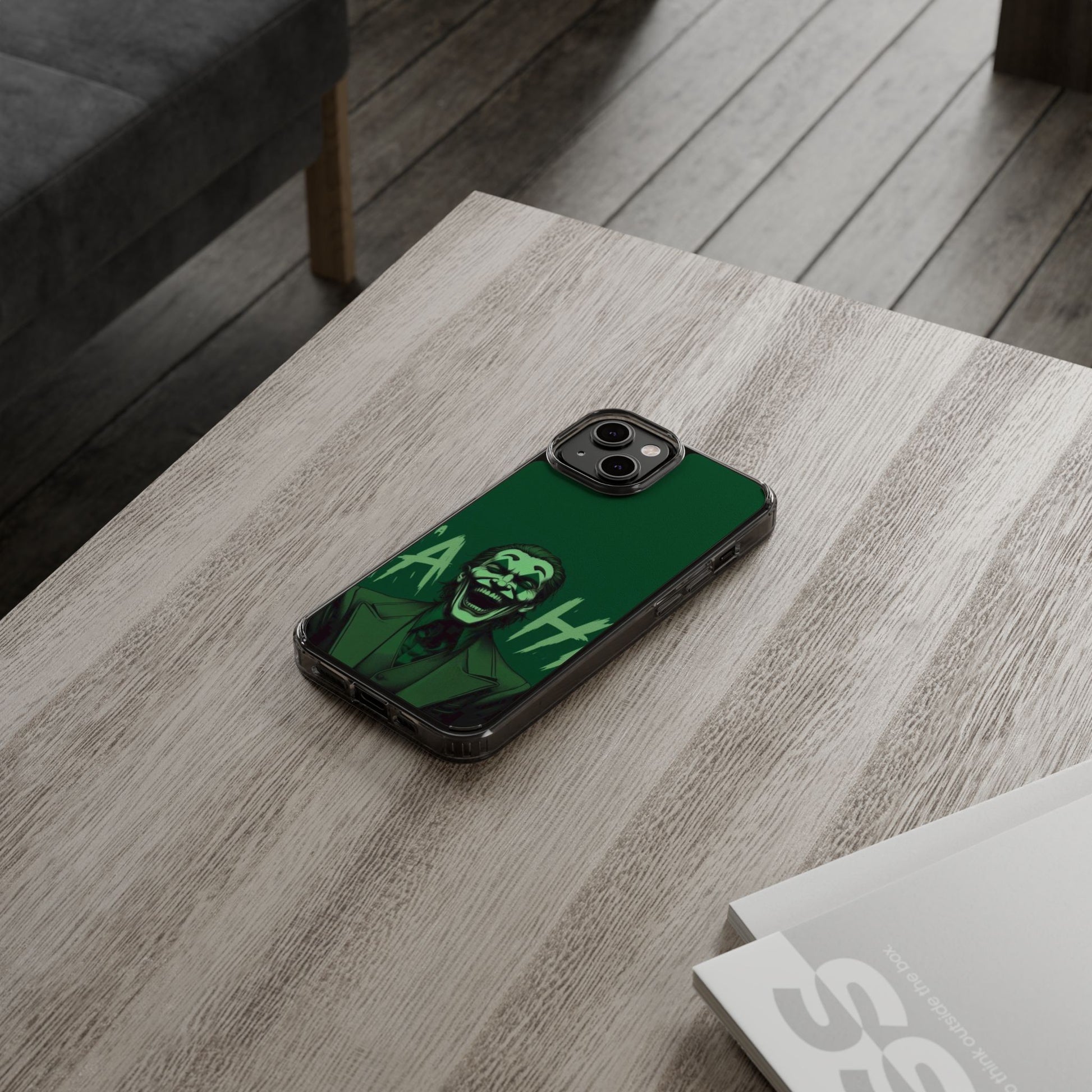 Phone Case, Comic book Inspired Design Joker Hahaha, Clear Phone Cover, Funny