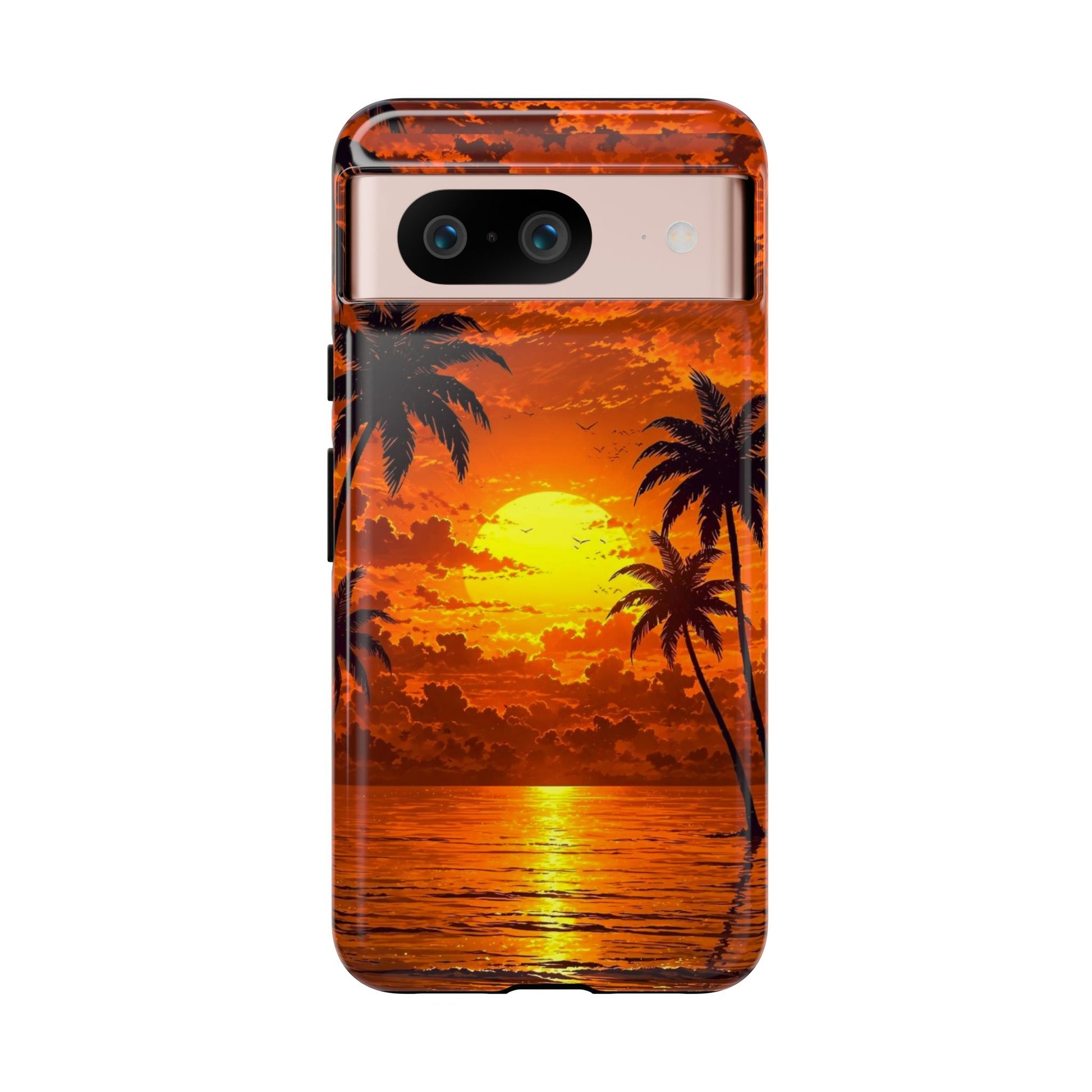 Beautiful Beach Sunset Tough Cases for iPhones, Samsung, and Pixel