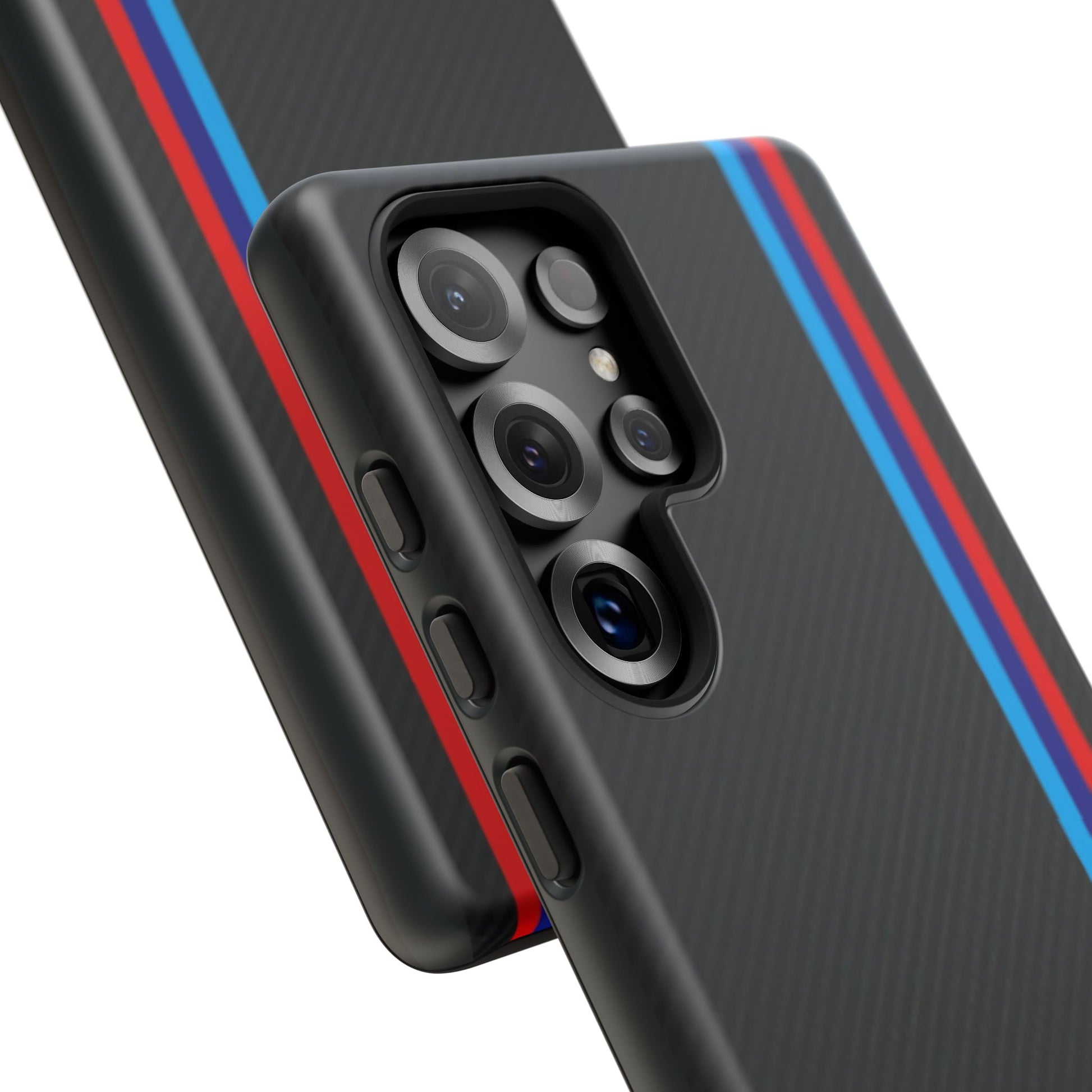 BMW M Stripes Carbon Fiber Design Tough Cases for iPhones, Samsung, and Pixel