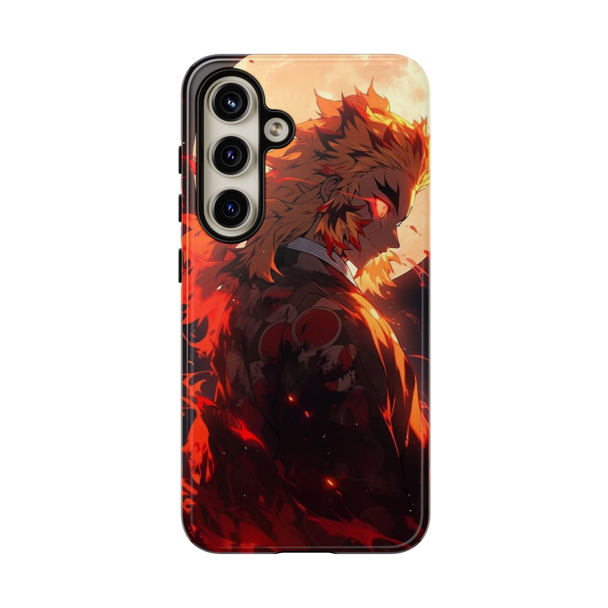 Demon Sl;ayer Rengoku Anime Phone Case, Tough Cases for iPhones, Samsung, and Pixel