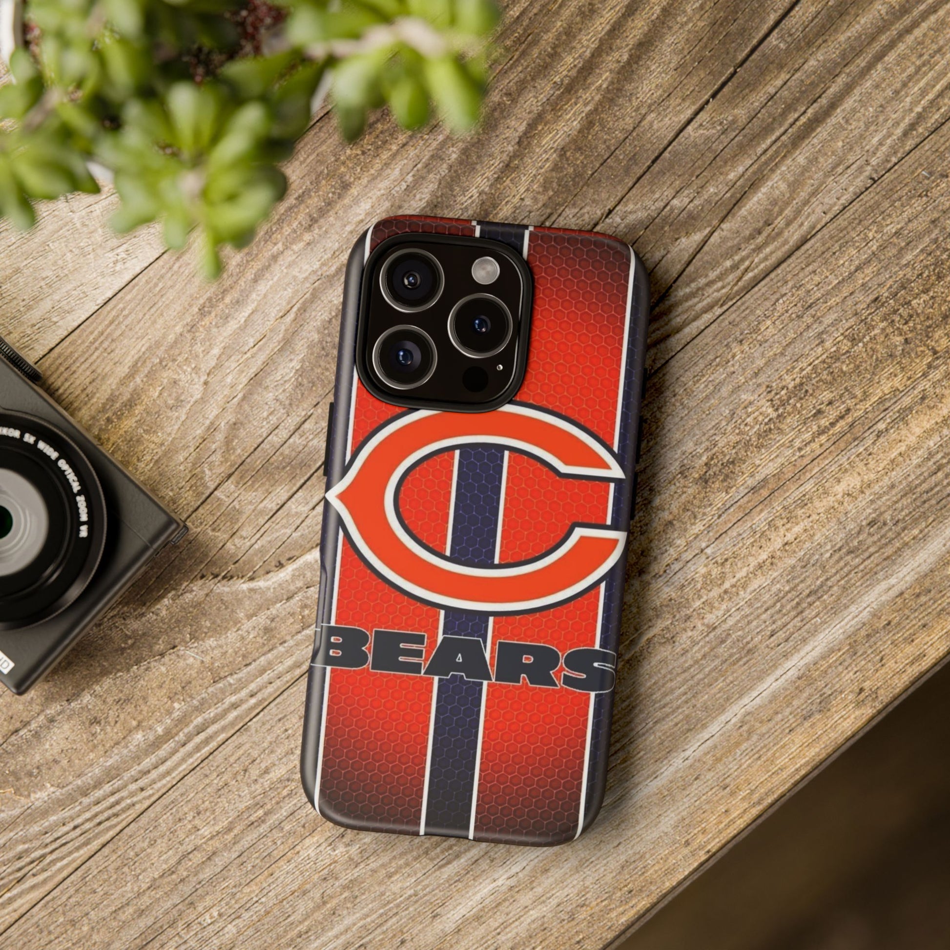 Chicago Bears Stripes Football Phone Case, Tough Cases for iPhones, Samsung, and Pixel