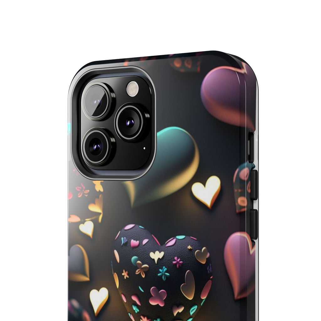 Floating Hearts Themed Tough Phone Cases for Iphones & Samsung Phones