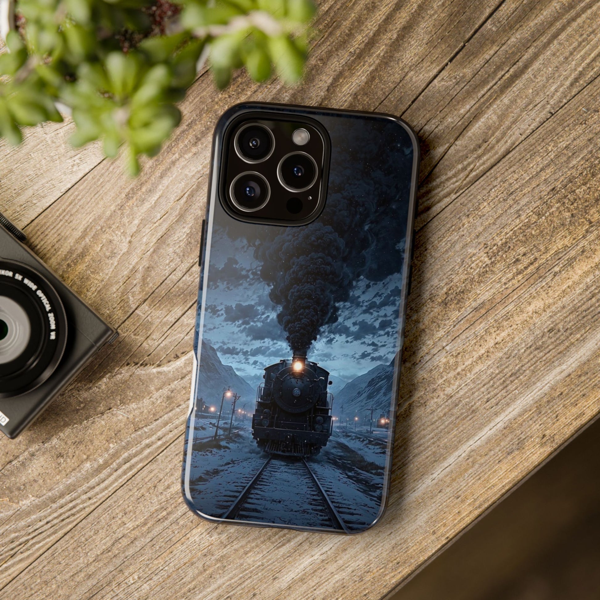 Steam Engine Train Themed Tough Cases for iPhones, Samsung, and Pixel