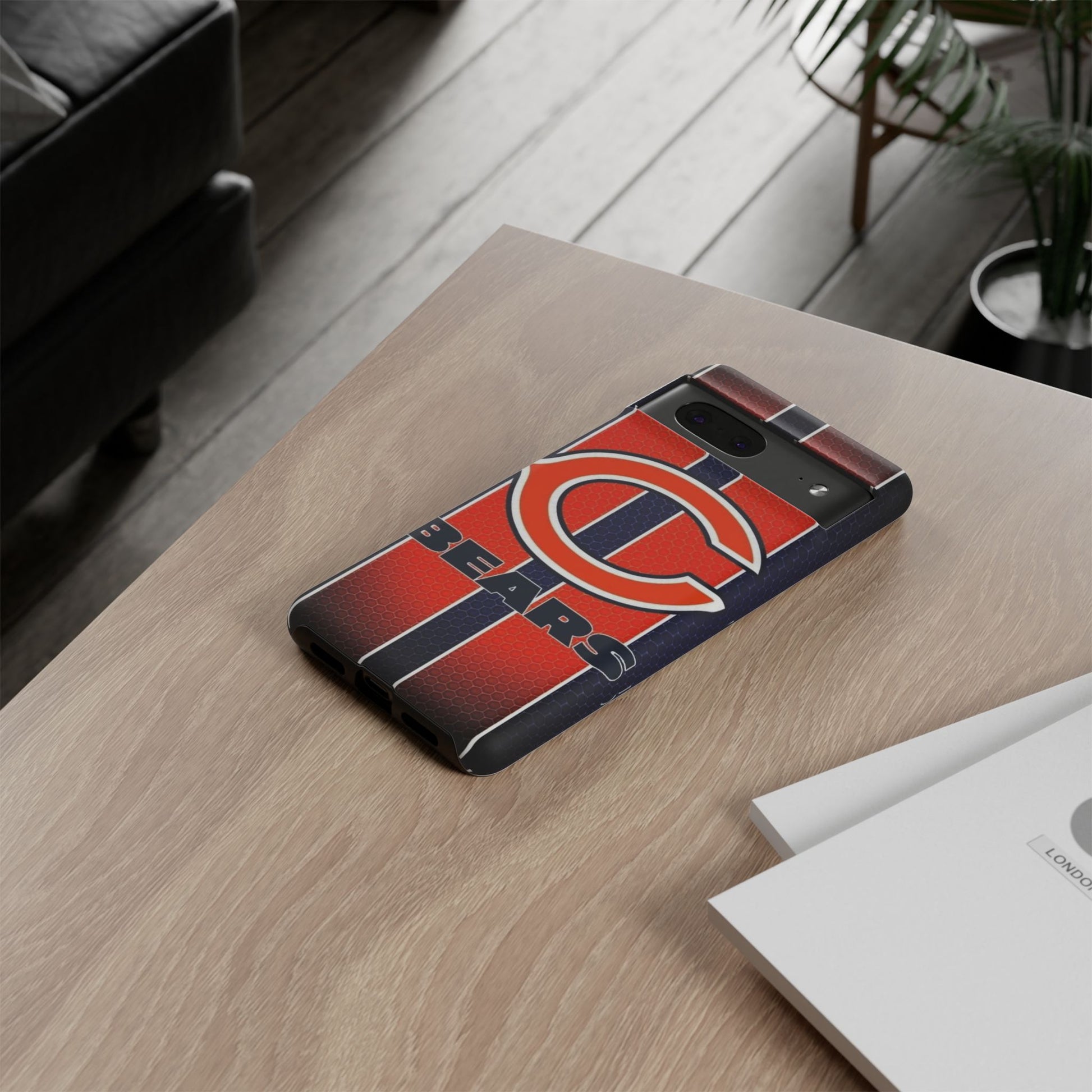 Chicago Bears Stripes Football Phone Case, Tough Cases for iPhones, Samsung, and Pixel