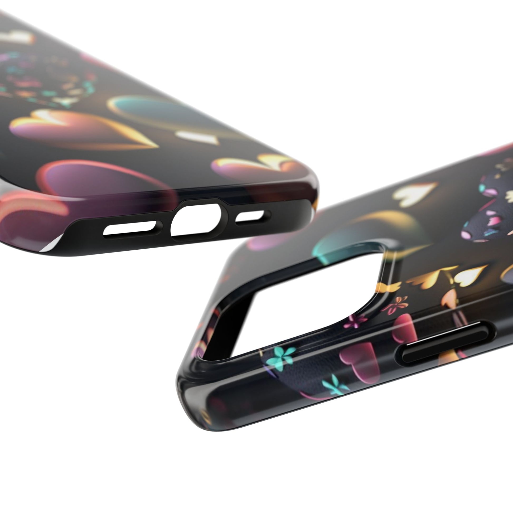 Floating Hearts Themed Tough Phone Cases for Iphones & Samsung Phones