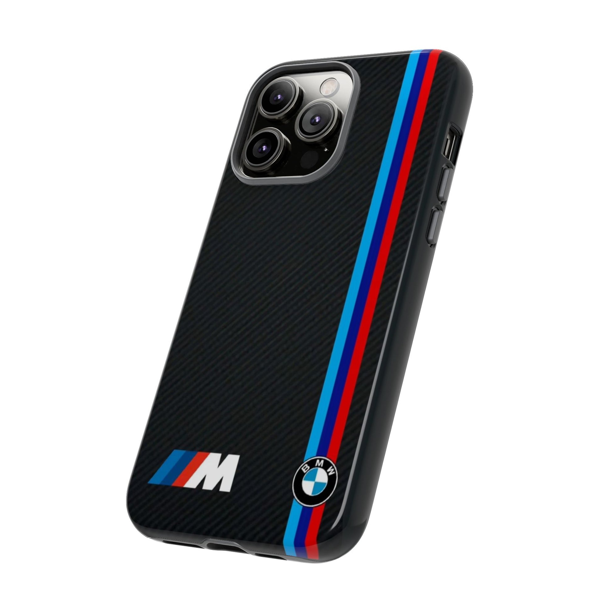 BMW M Stripes Carbon Fiber Design Tough Cases for iPhones, Samsung, and Pixel