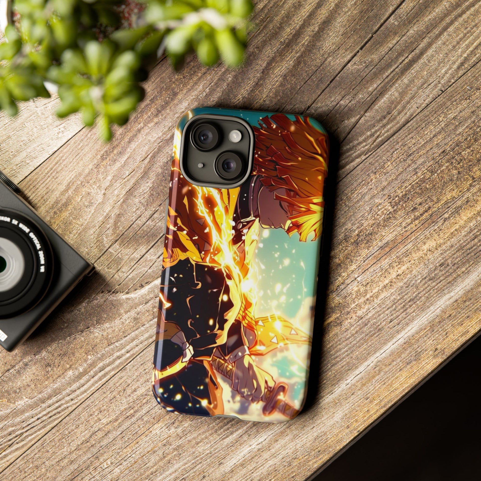 Demon Slayer Zenitsu Anime Theme Phone Case, Tough Cases for iPhones, Samsung, and Pixel
