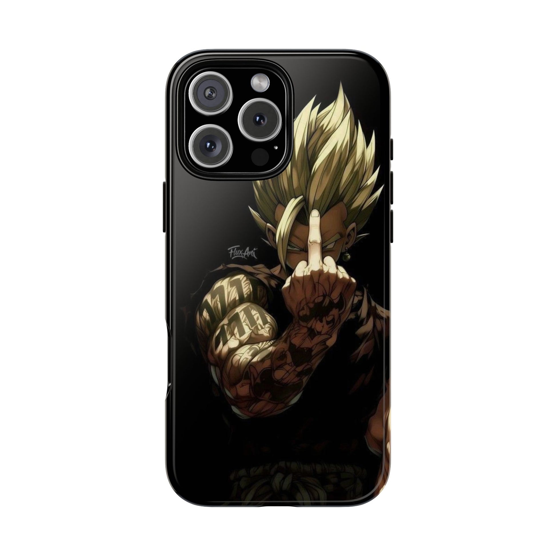 Middle Finger SS Goku Dragon Ball Z Tough Cases for iPhones, Samsung, and Pixel