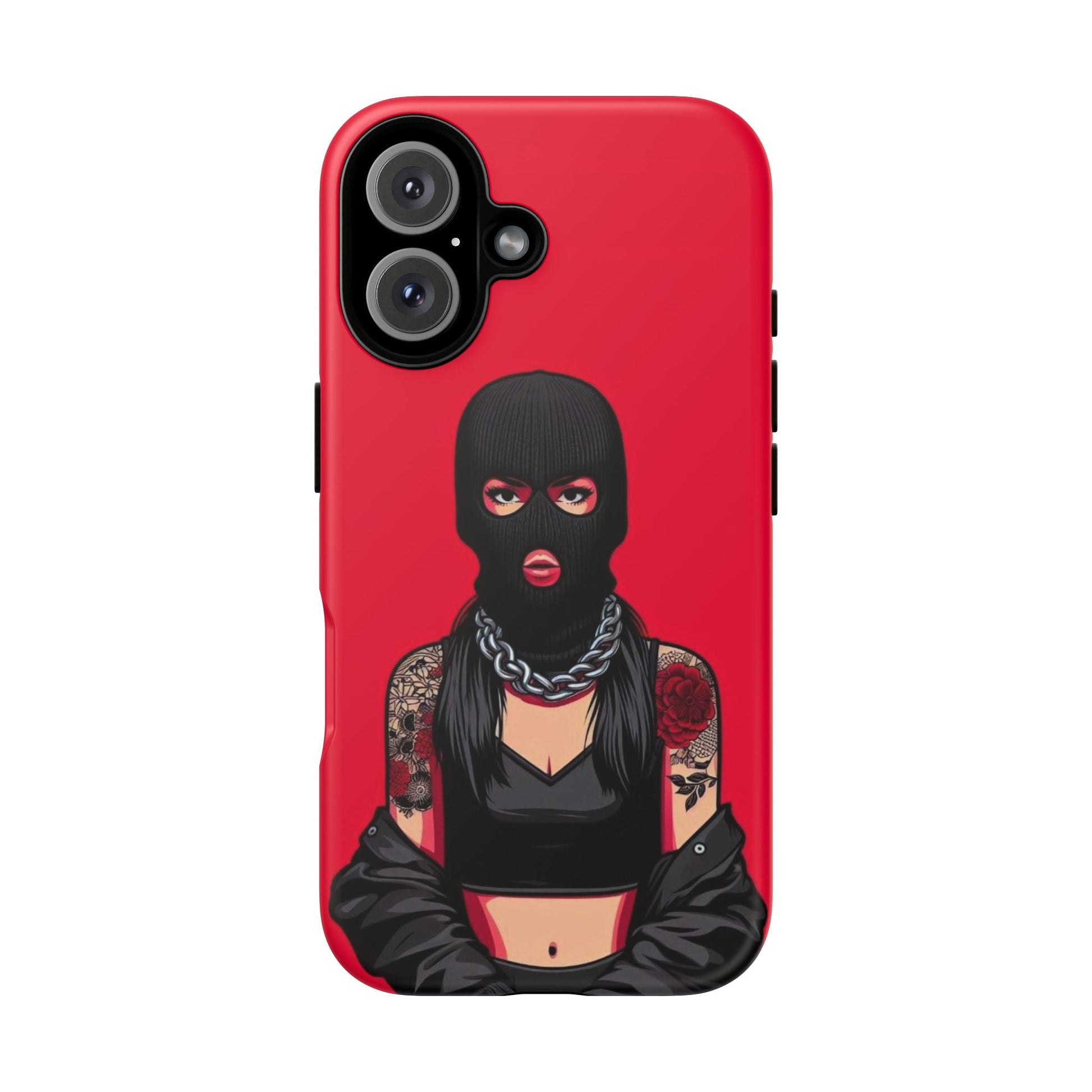 Thug Girl Red Design Tough Cases for iPhones, Samsung, and Pixel