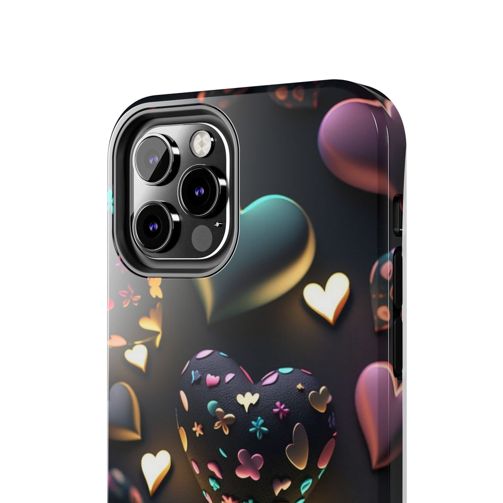 Floating Hearts Themed Tough Phone Cases for Iphones & Samsung Phones