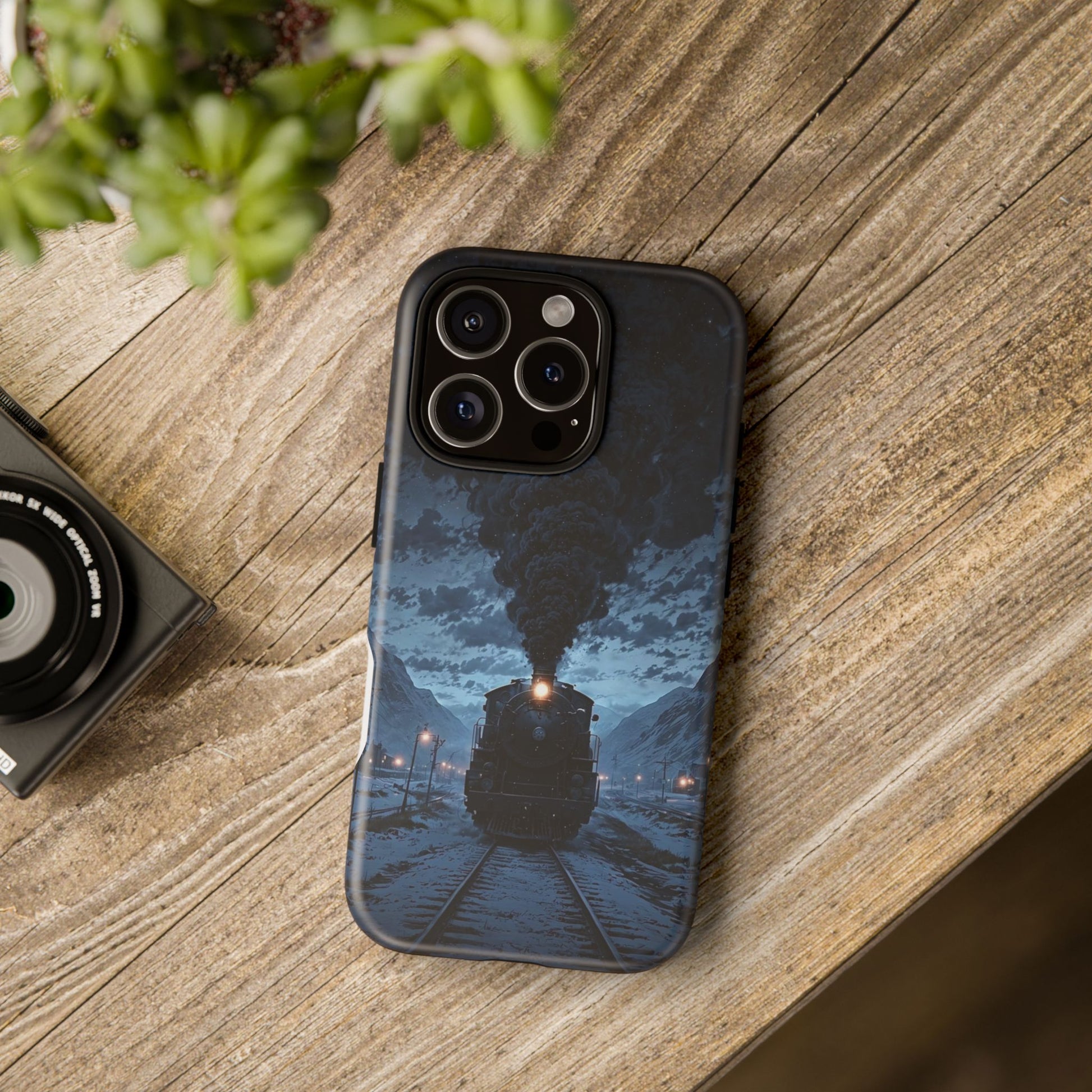 Steam Engine Train Themed Tough Cases for iPhones, Samsung, and Pixel
