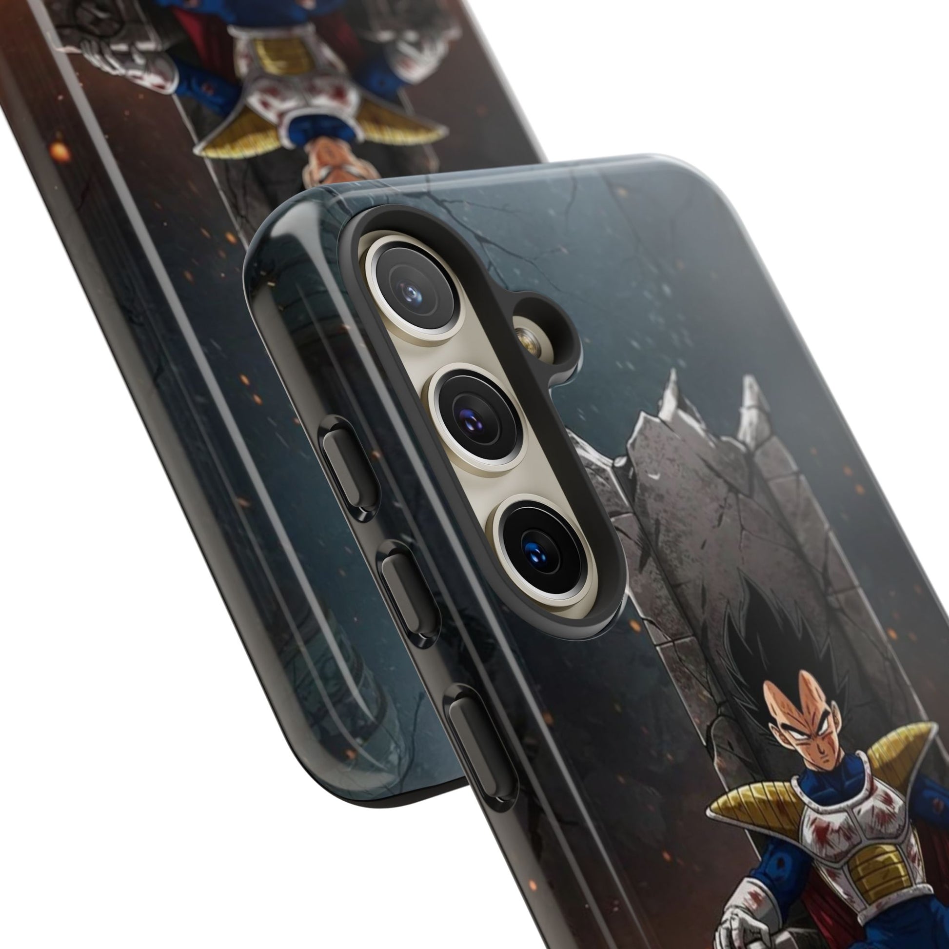 Vegeta on Throne DBZ Theme Tough Cases for iPhones, Samsung, and Pixel