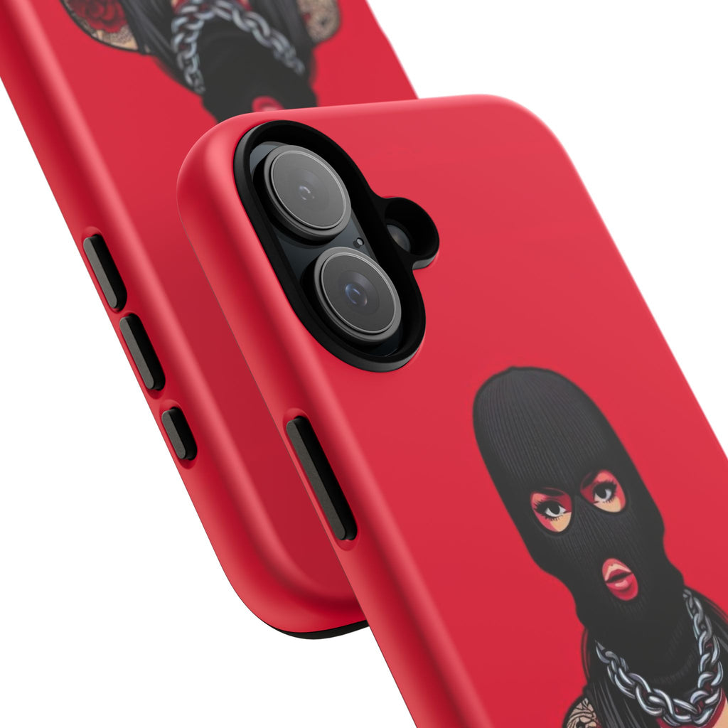 Thug Girl Red Design Tough Cases for iPhones, Samsung, and Pixel