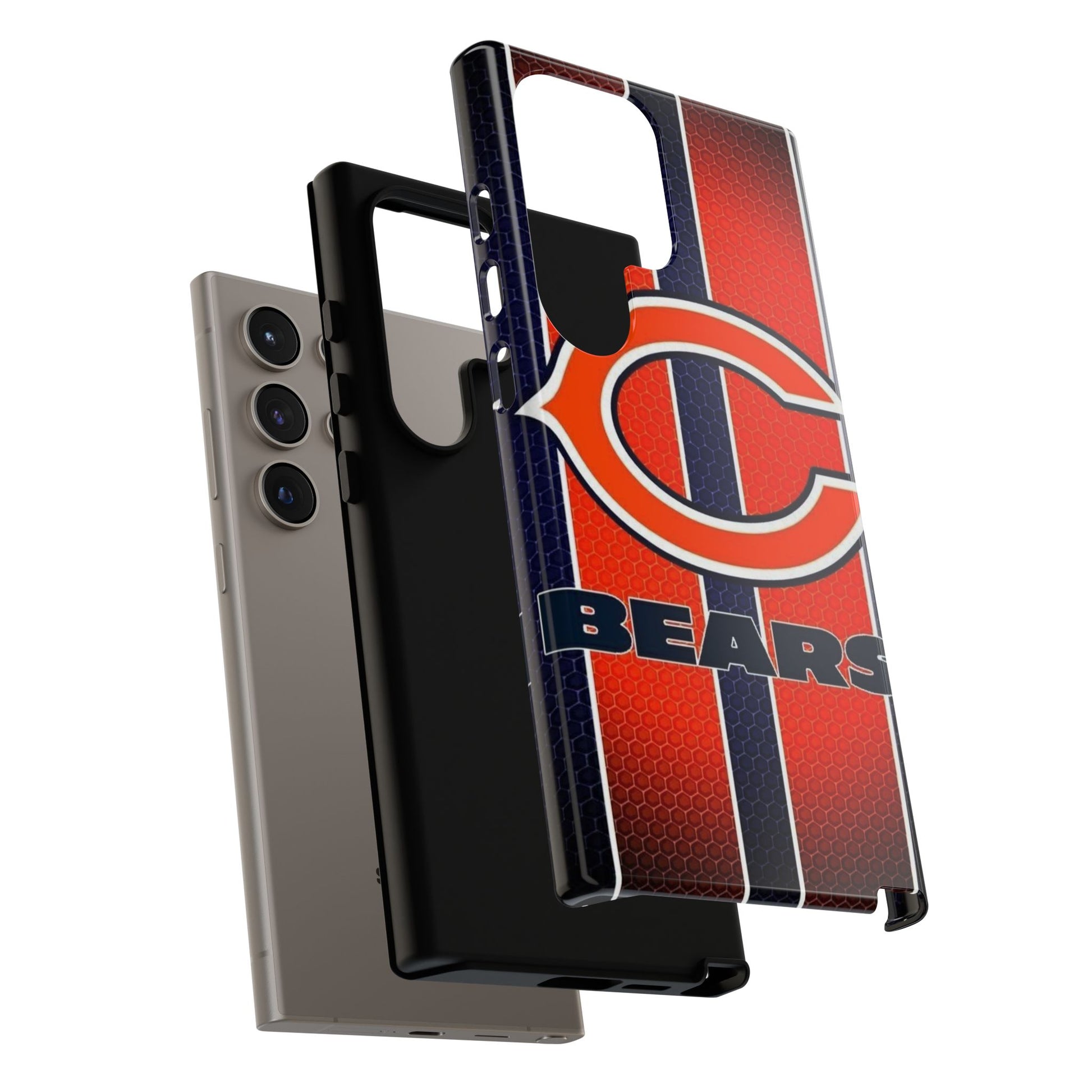 Chicago Bears Stripes Football Phone Case, Tough Cases for iPhones, Samsung, and Pixel