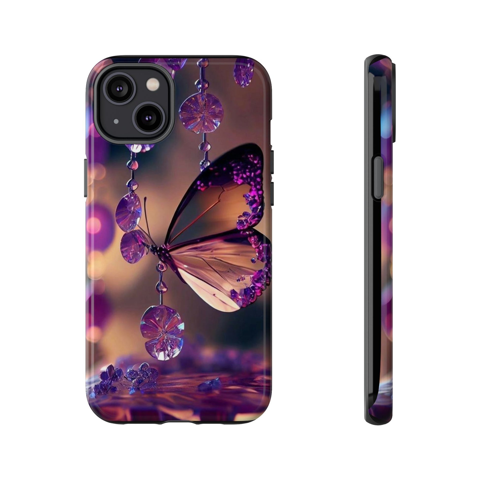 Purple Butterfly Tough Cases for iPhones, Samsung, and Pixel