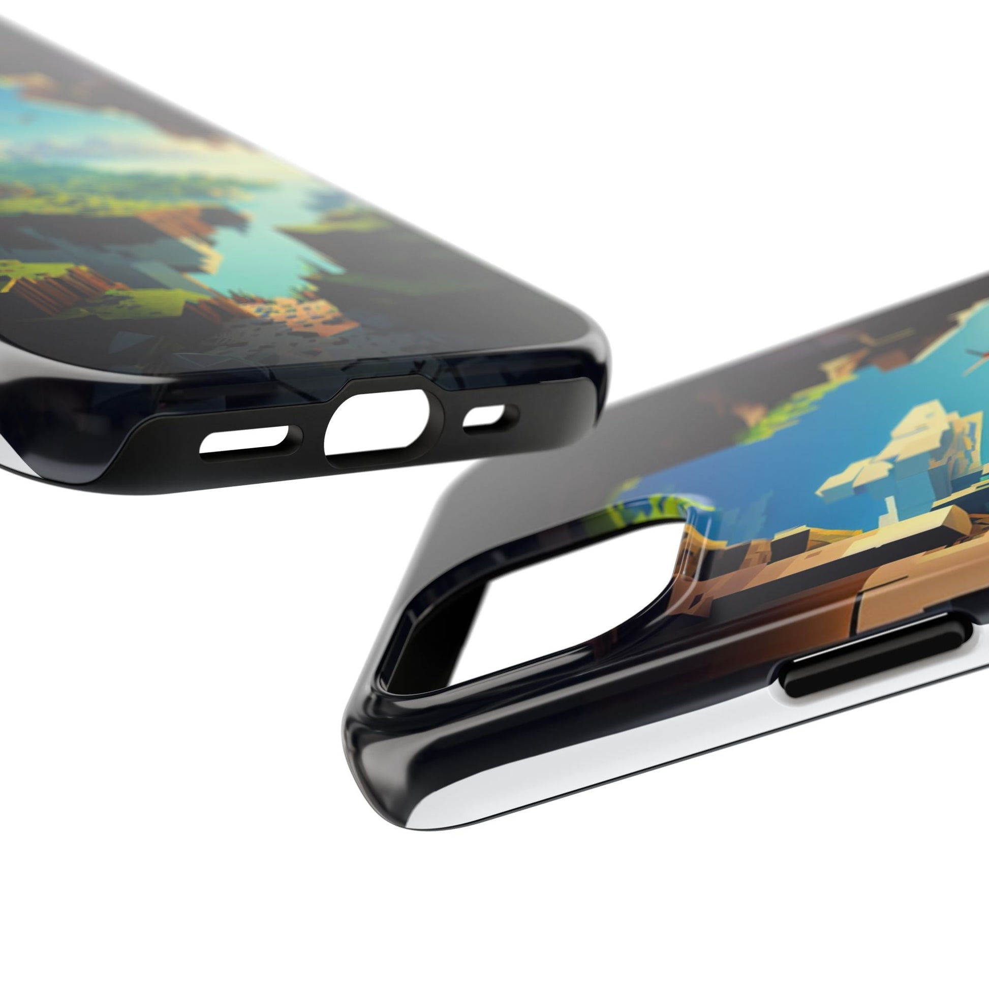 World of Minecraft Tough Phone Cases for Iphones & Samsung Phones Durable