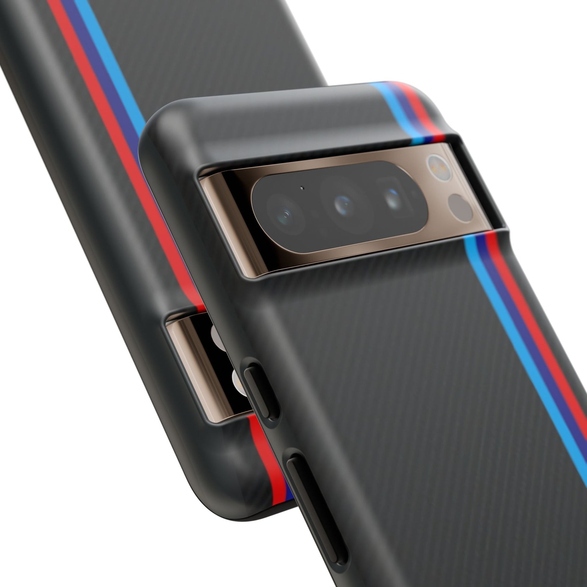 BMW M Stripes Carbon Fiber Design Tough Cases for iPhones, Samsung, and Pixel