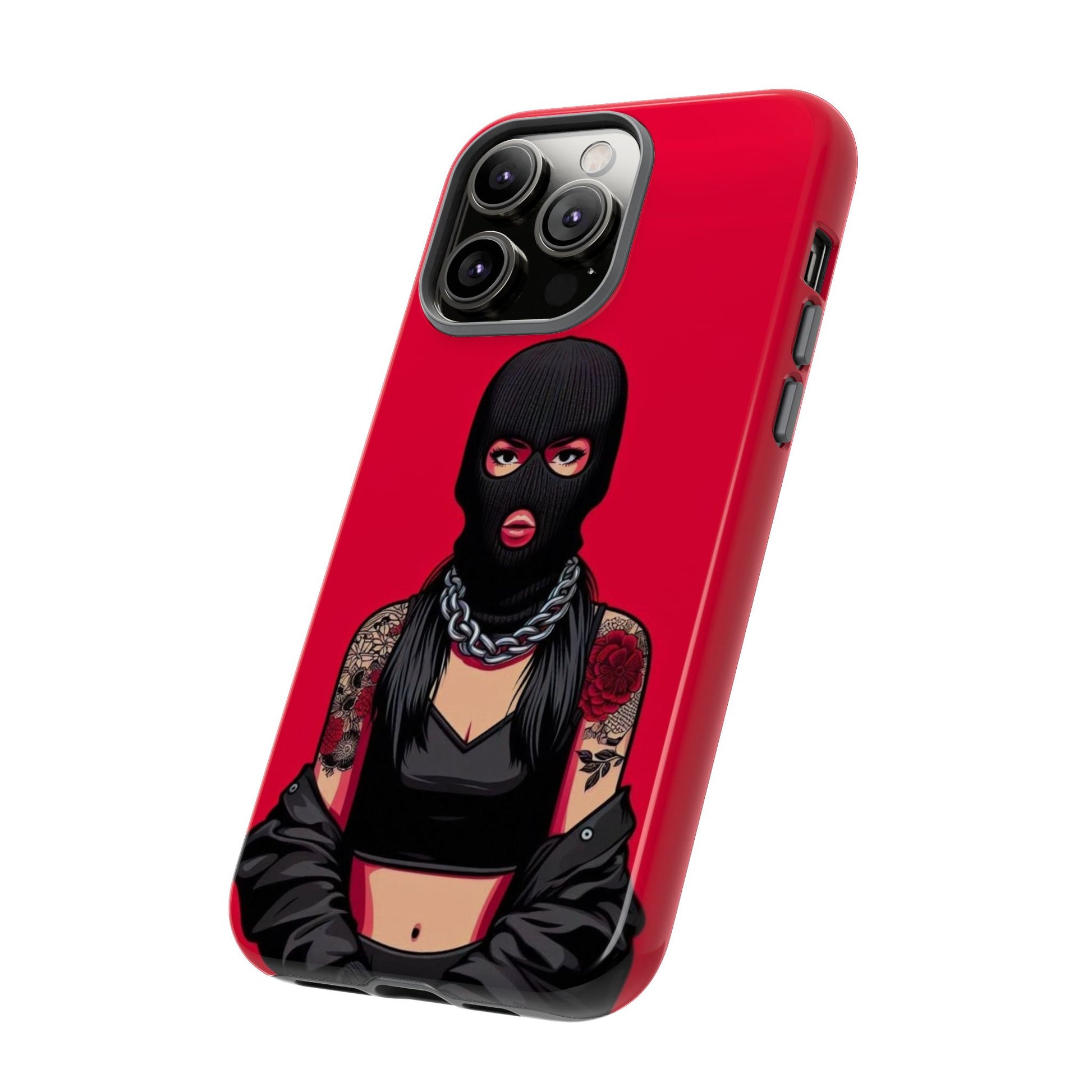 Thug Girl Red Design Tough Cases for iPhones, Samsung, and Pixel