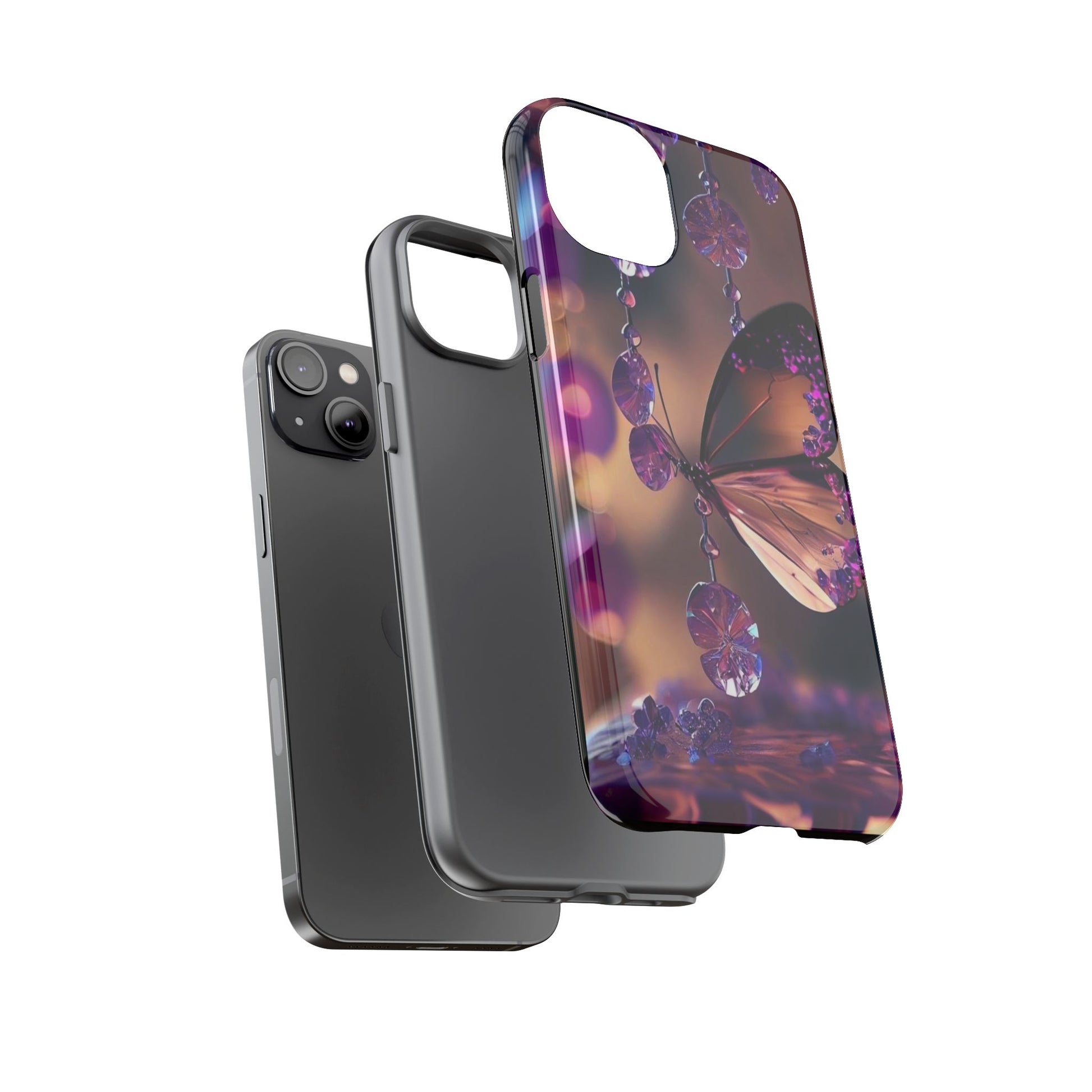 Purple Butterfly Tough Cases for iPhones, Samsung, and Pixel