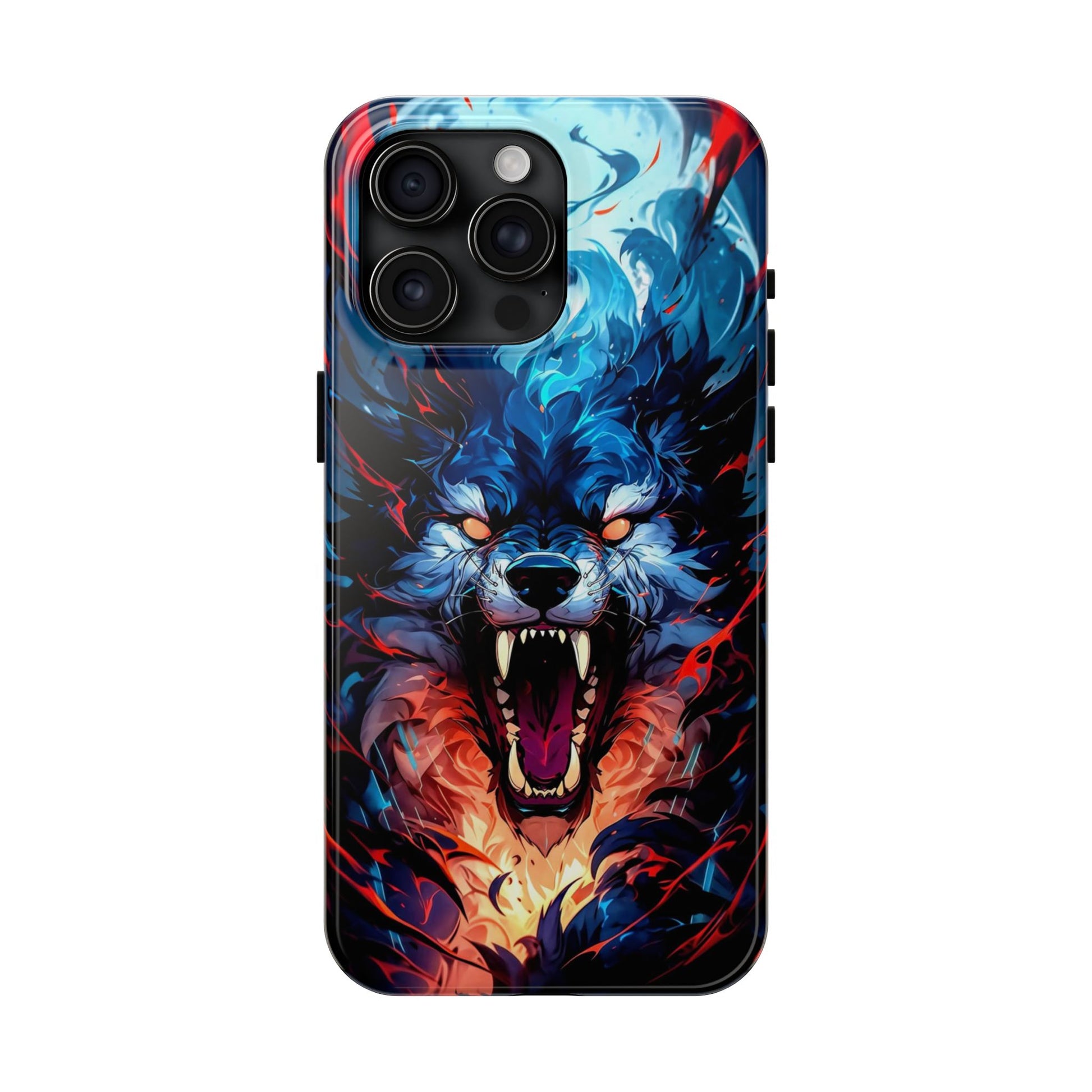 Aggressive Wolf Art Themed Tough Phone Cases for Iphones & Samsung Phones
